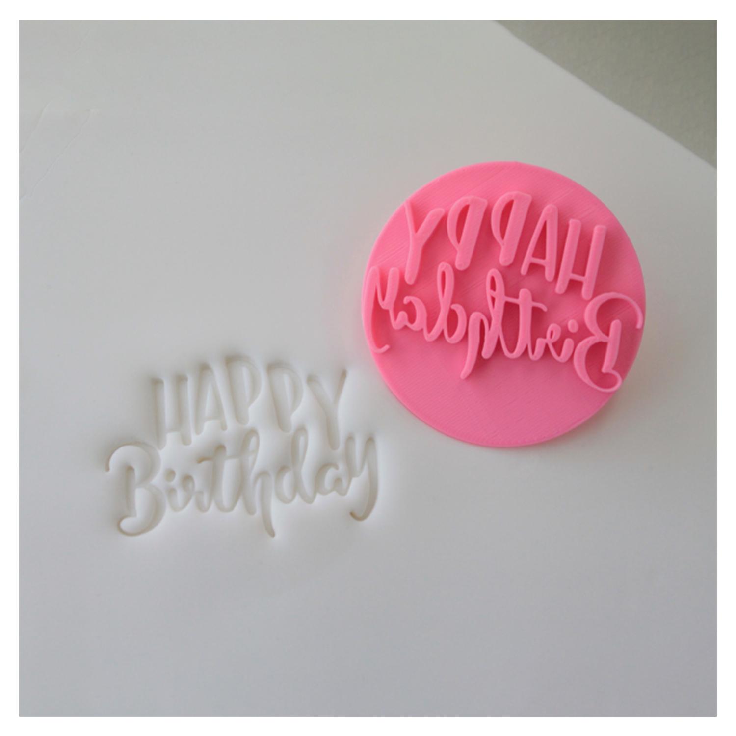 HAPPY BIRTHDAY EMBOSSER STAMP 8CM