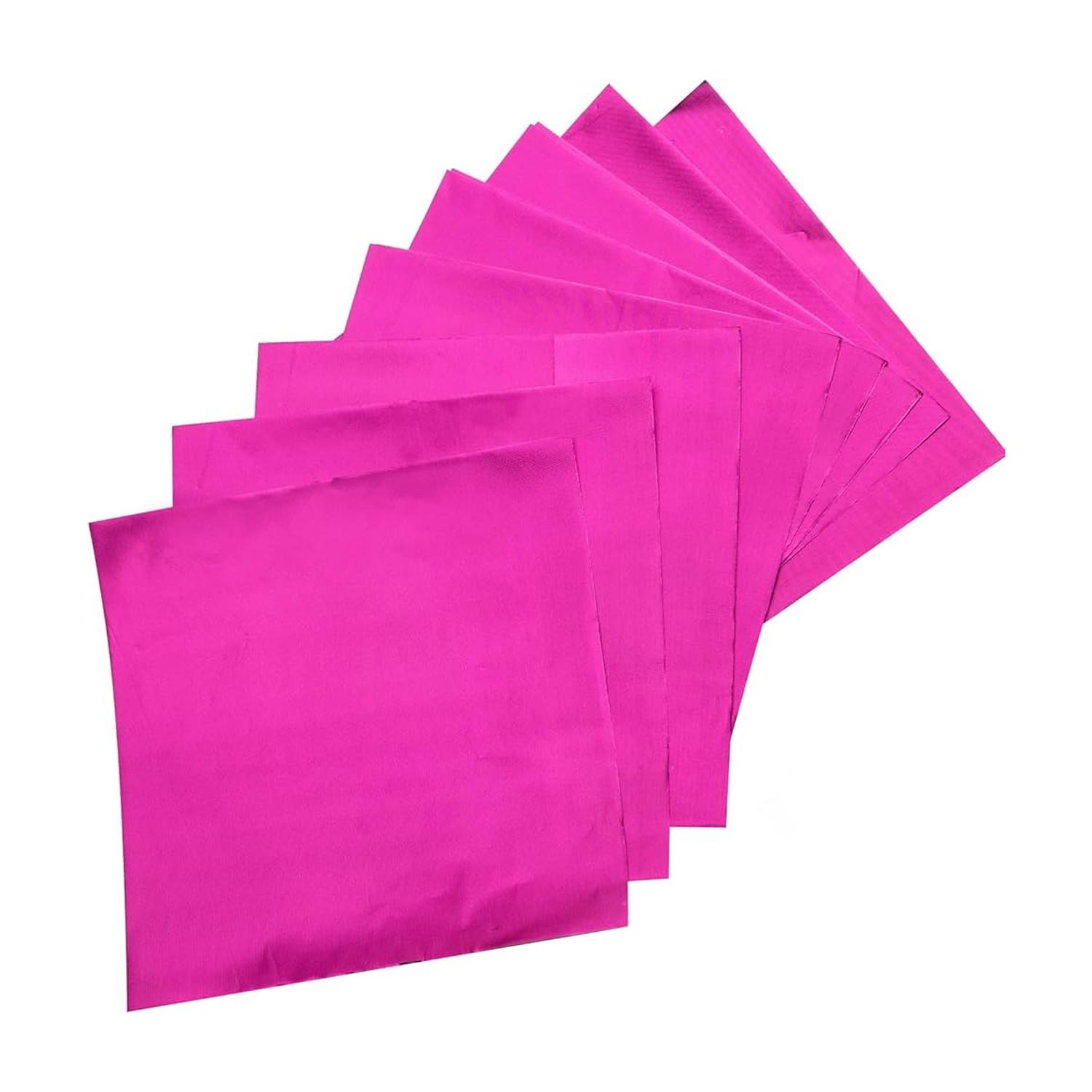 HOT PINK CHOCOLATE WRAPPERS 10X10CM 100PCS