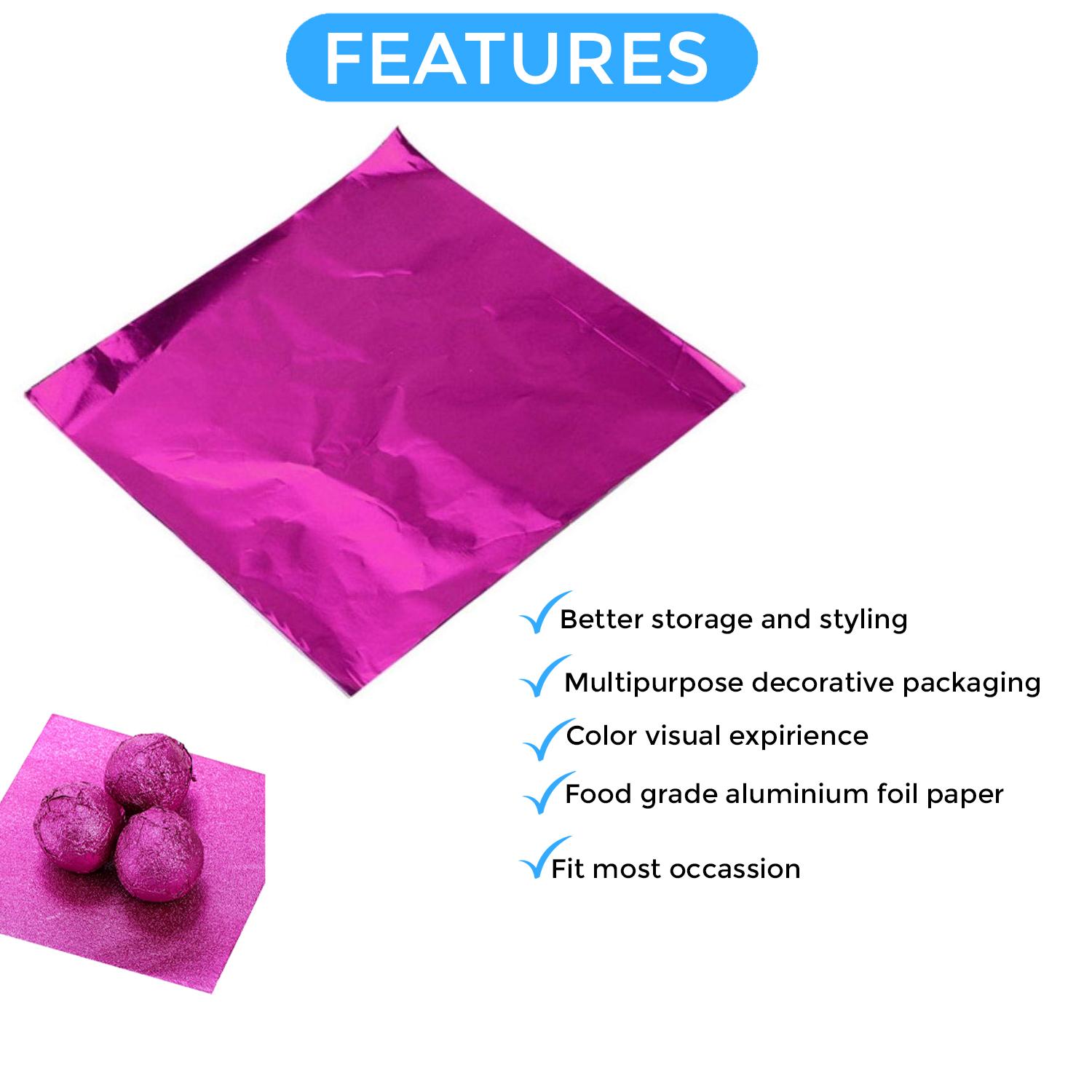 HOT PINK CHOCOLATE WRAPPERS 10X10CM 100PCS