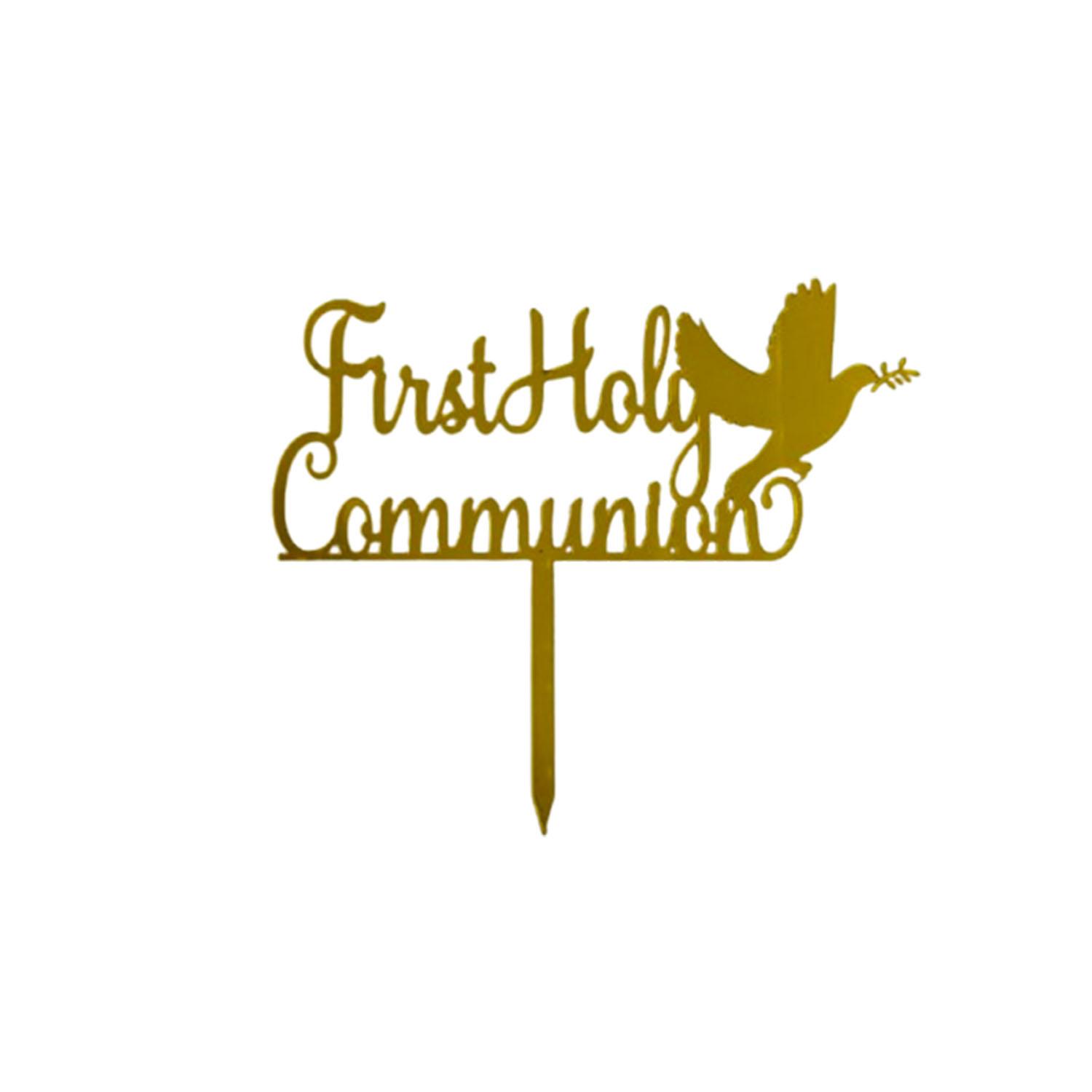 GOLD MIRROR ACRYLIC CHRISTENING DAY TOPPER NO 01