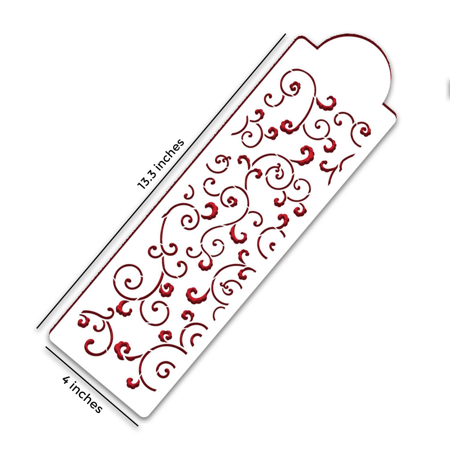 LEAFY SCROLL CAKE STENCIL