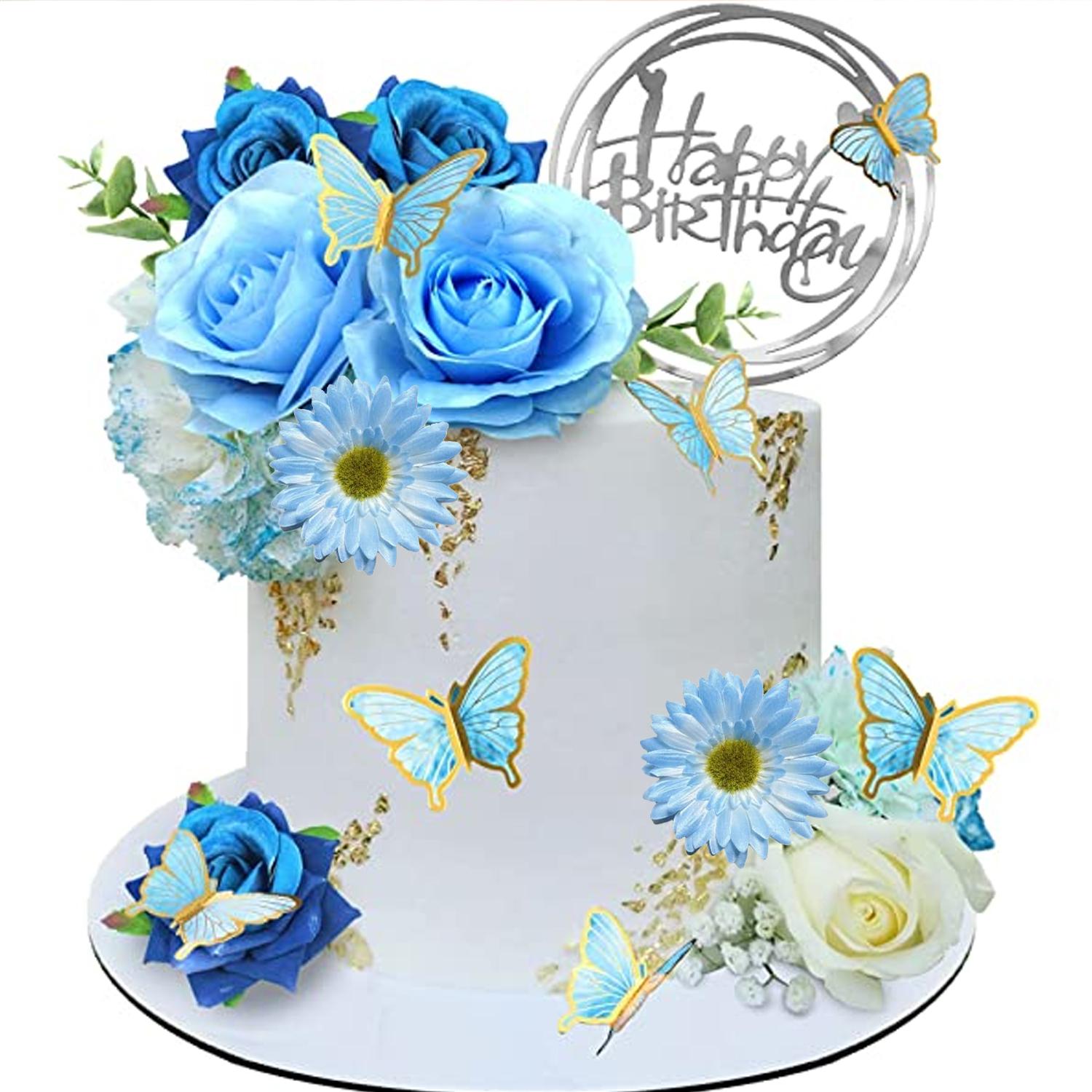LIGHT BLUE DAISY ARTIFICIAL FLOWER 10CM