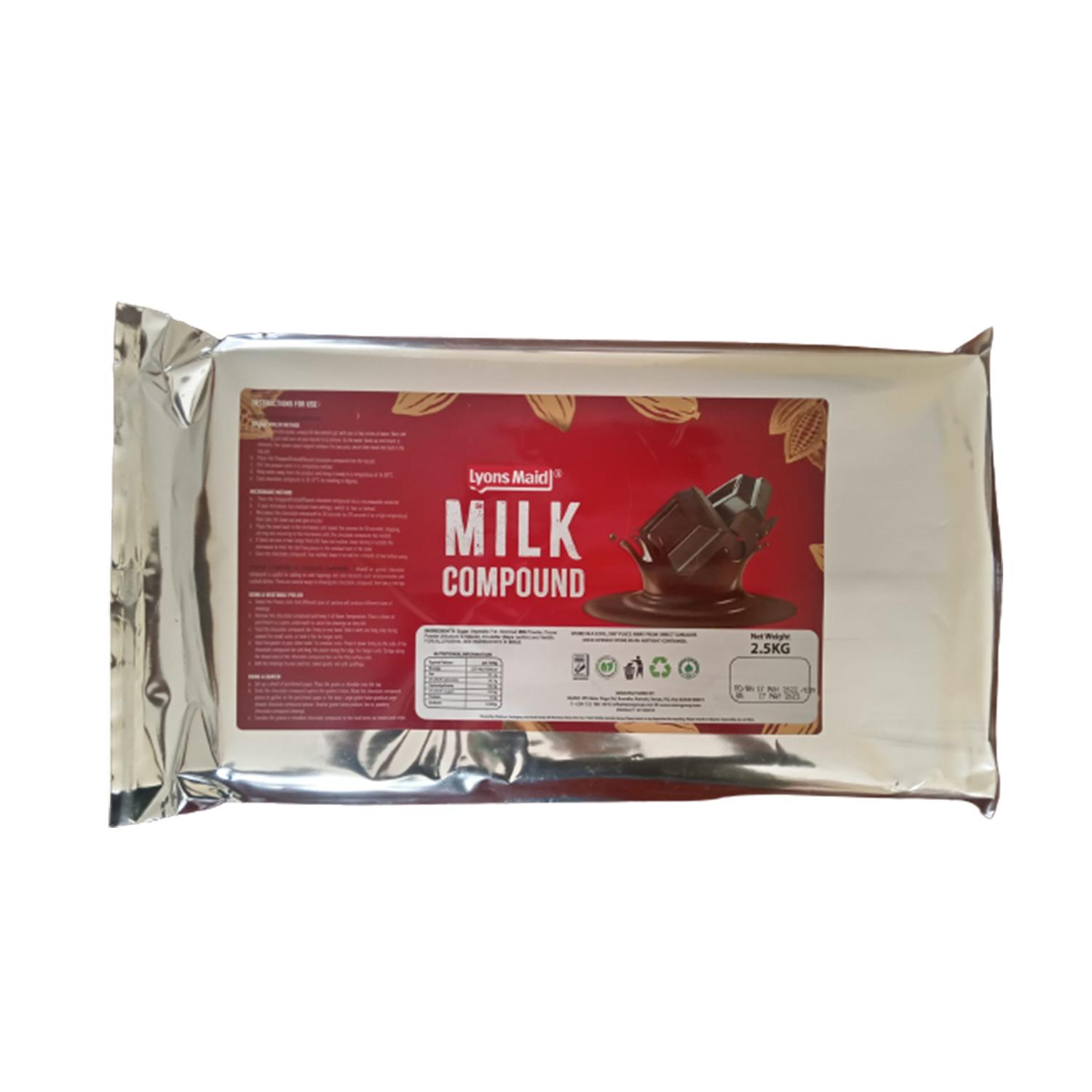 PACK OF 4  - LYONS MAID MILK CHOCOLATE COMPOUND  2.5KG(Wholesale)