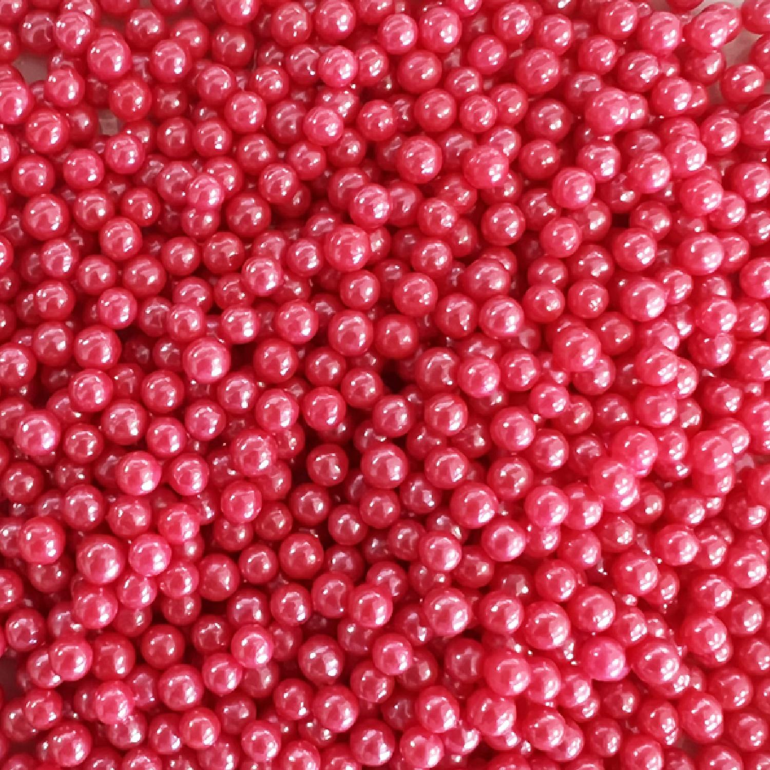 MAROON SUGAR PEARLS 4MM 15GMS