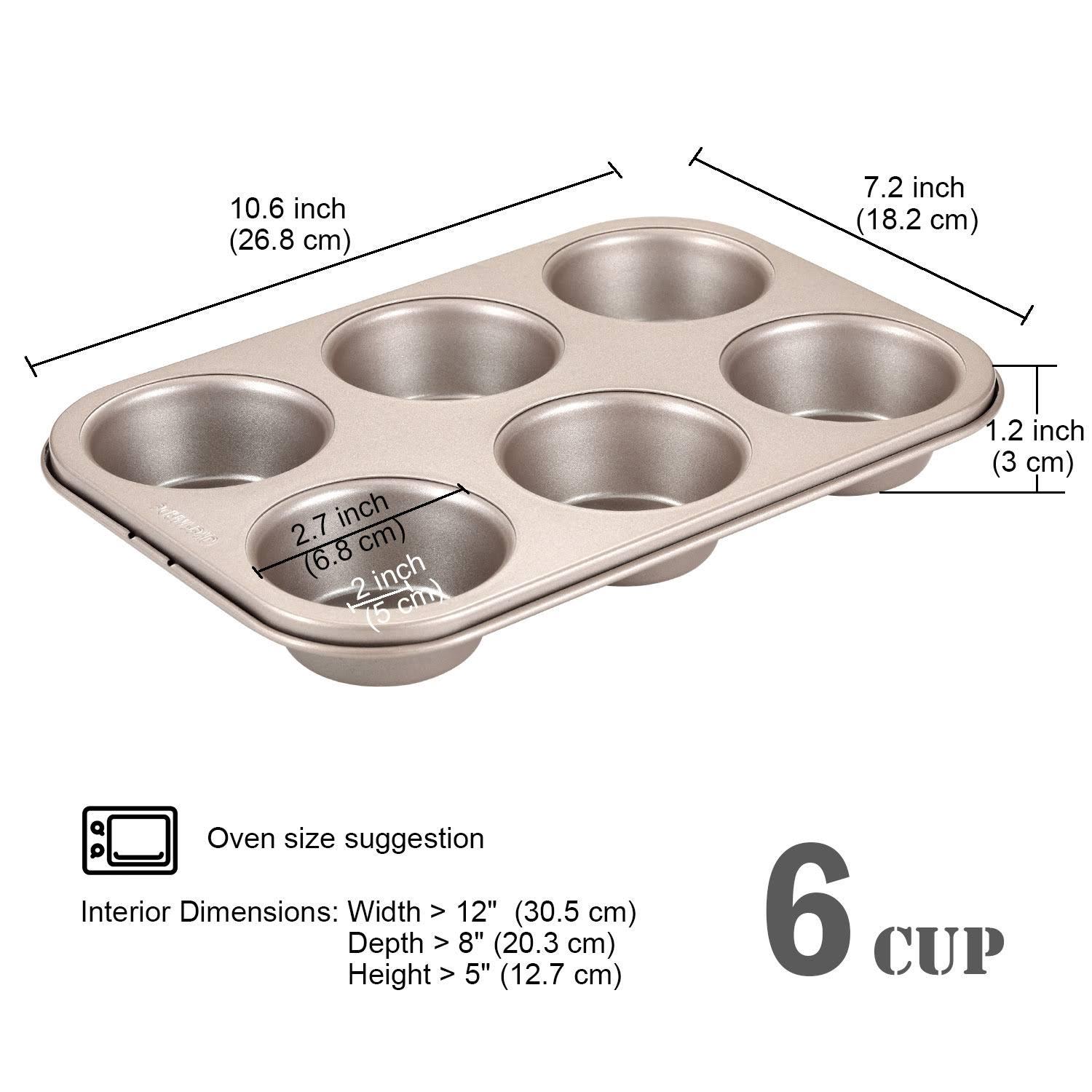 MERRIT CARBON STEEL 6 HOLE CUPCAKE PAN