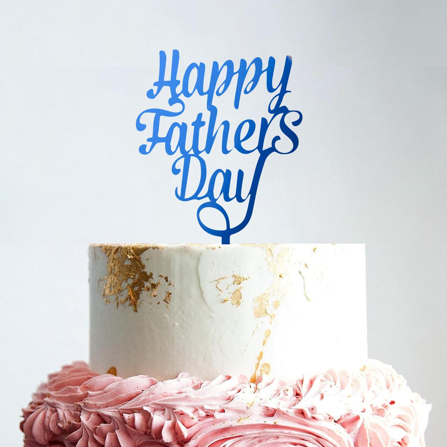 MIRROR BLUE ACRYLIC FATHERS DAY TOPPER NO 01