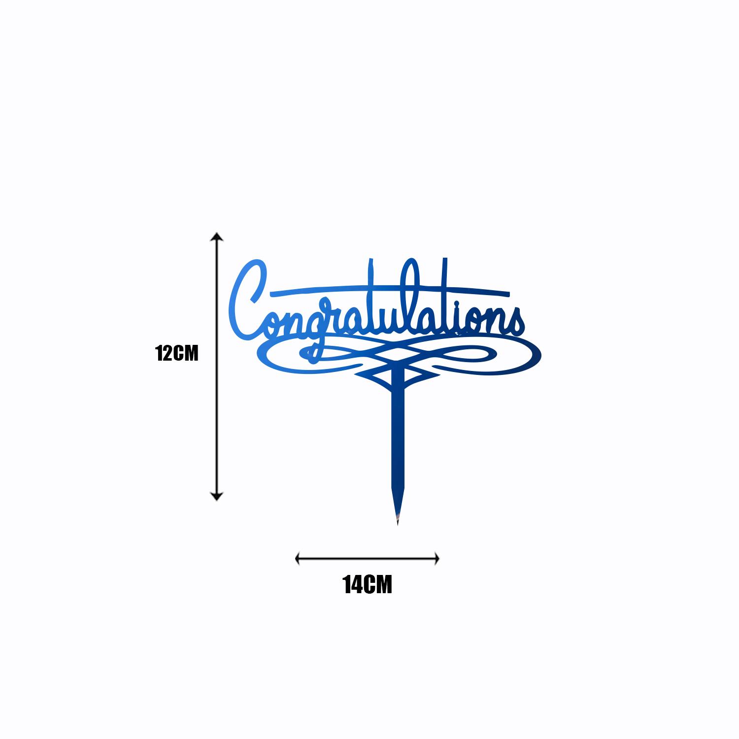 MIRROR BLUE ACRYLIC GRADUATION TOPPER 09
