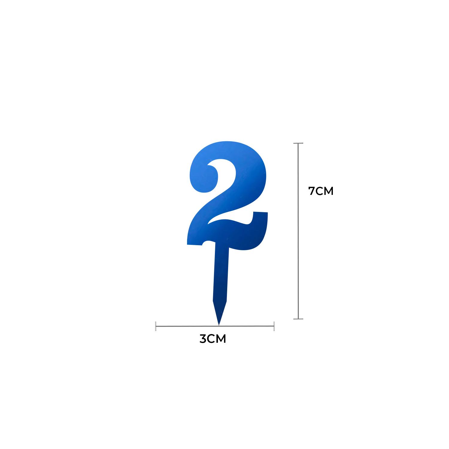 MIRROR BLUE ACRYLIC MINI NUMBER TOPPER 2