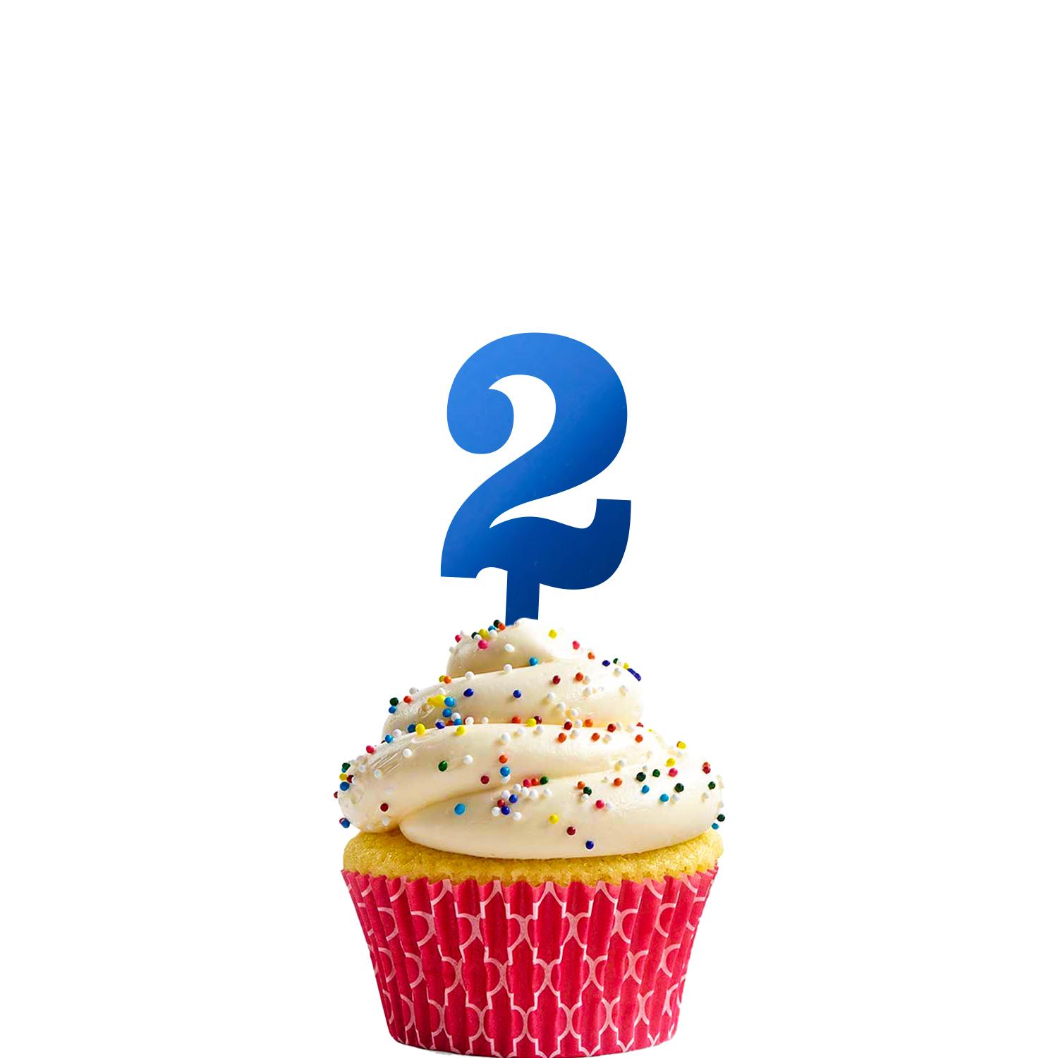 MIRROR BLUE ACRYLIC MINI NUMBER TOPPER 2