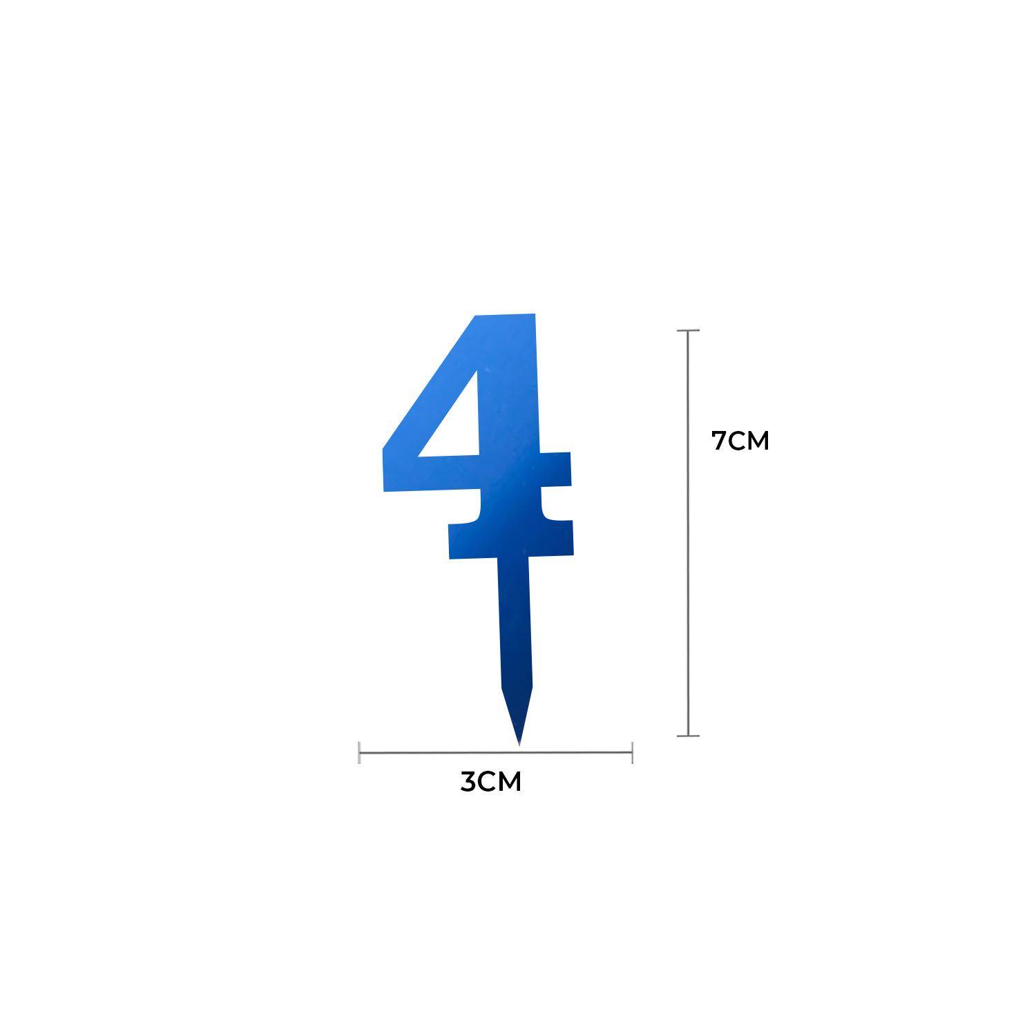 MIRROR BLUE ACRYLIC MINI NUMBER TOPPER 4