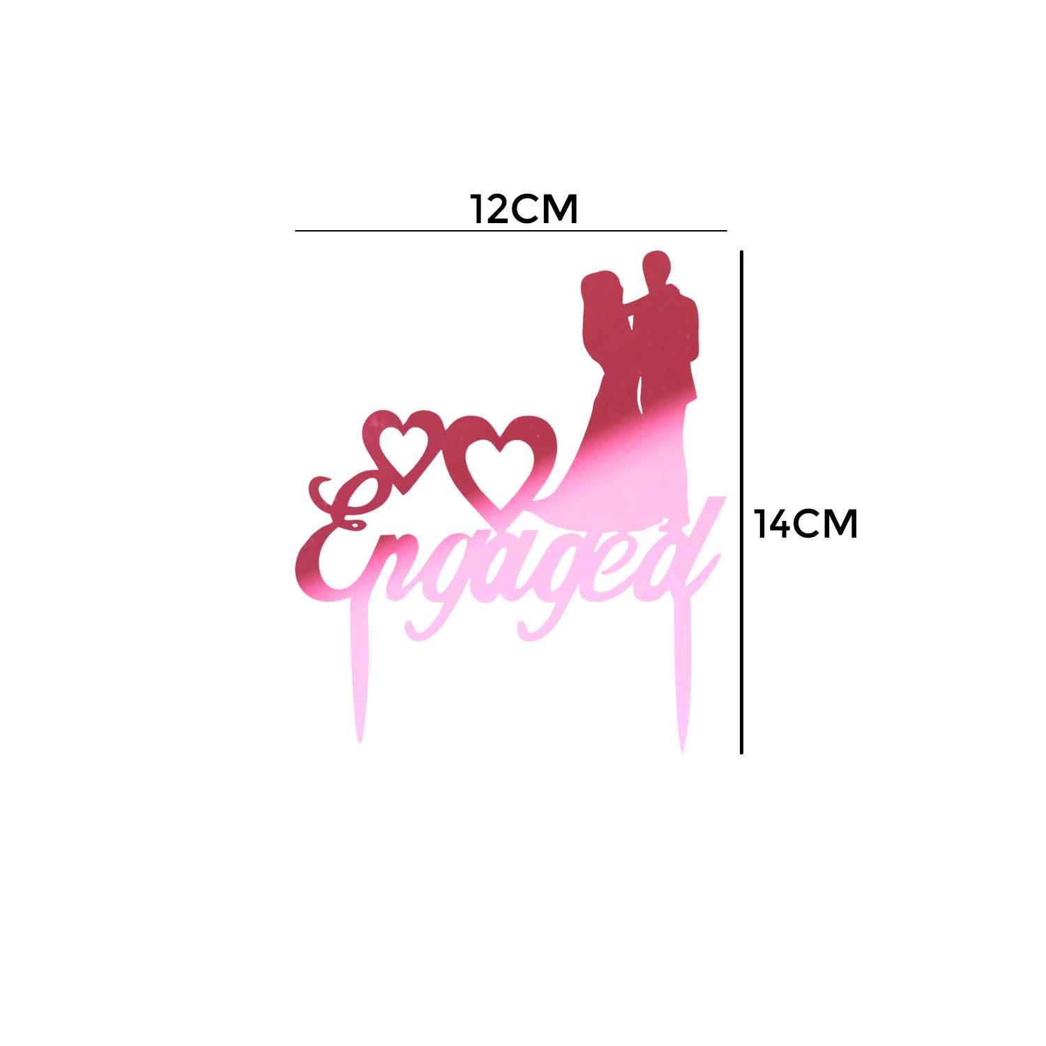 MIRROR PINK ACRYLIC ENGAGEMENT TOPPER 01