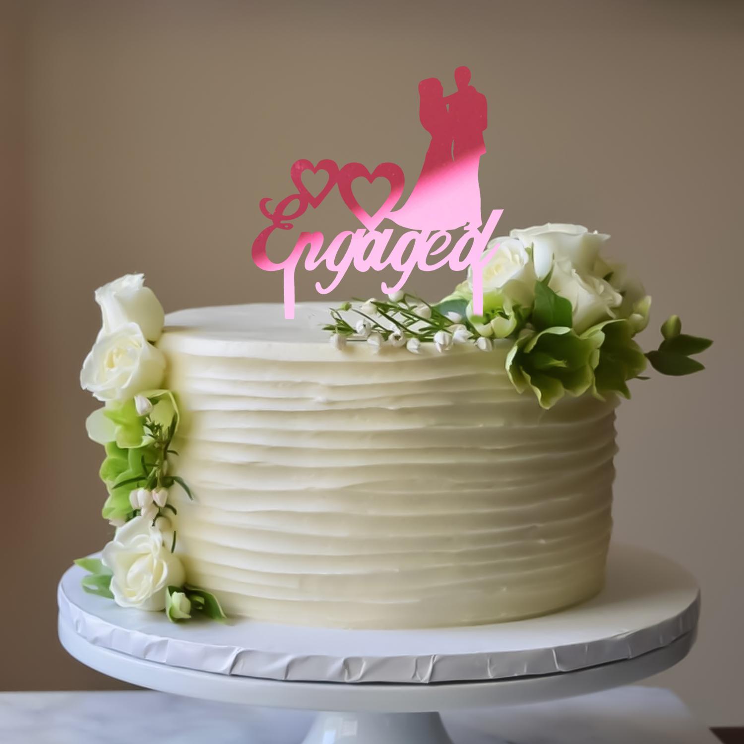 MIRROR PINK ACRYLIC ENGAGEMENT TOPPER 01