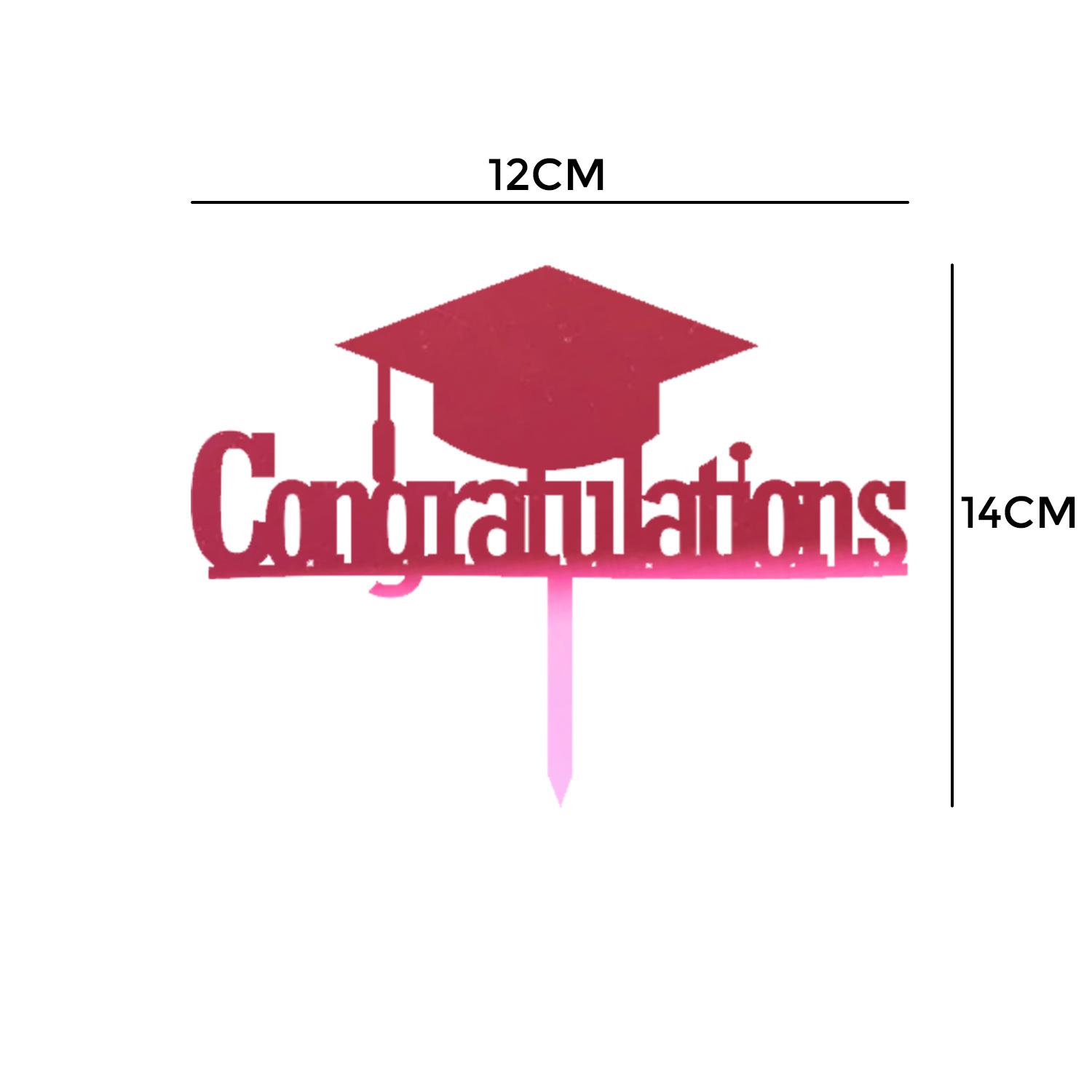 MIRROR PINK ACRYLIC GRADUATION TOPPER 01