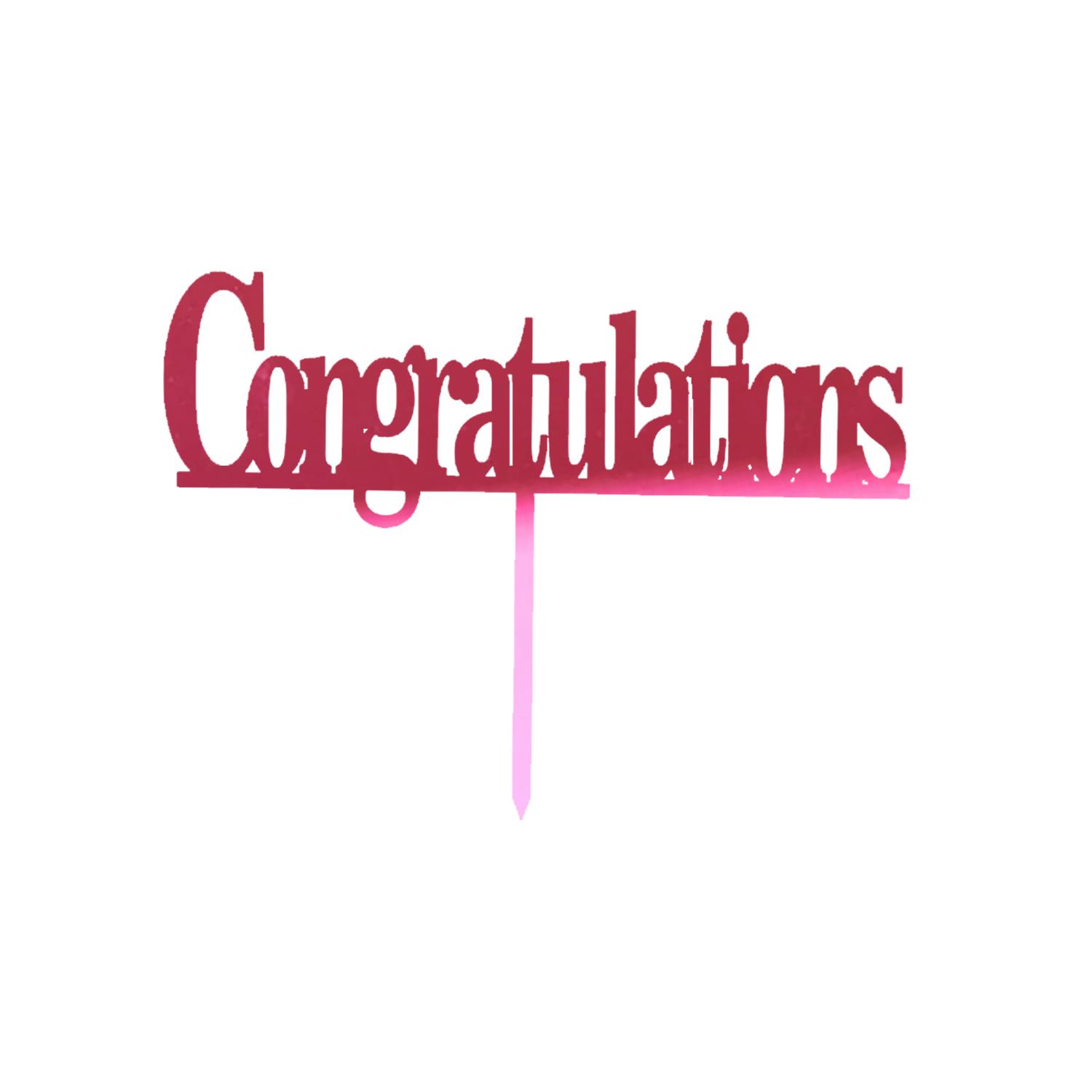 MIRROR PINK ACRYLIC GRADUATION TOPPER 03