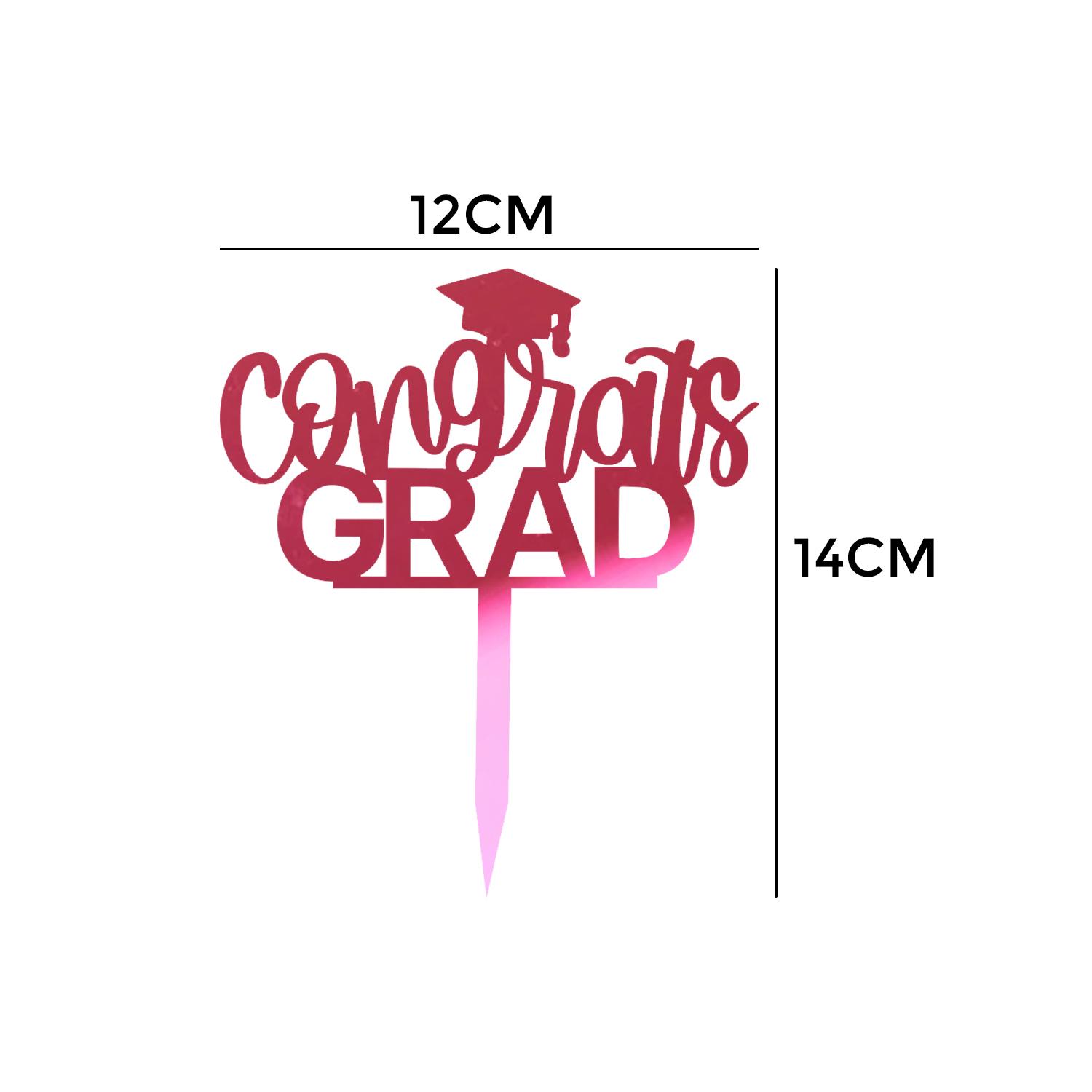 MIRROR PINK ACRYLIC GRADUATION TOPPER 05