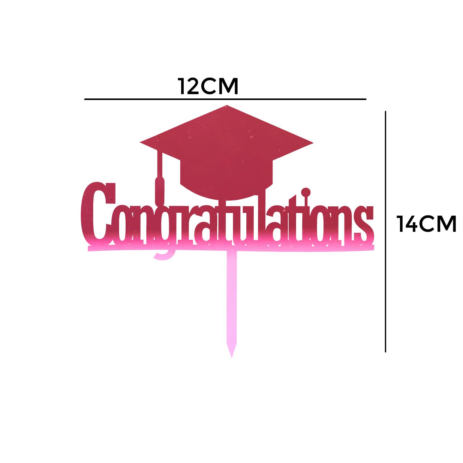 MIRROR PINK ACRYLIC GRADUATION TOPPER 07