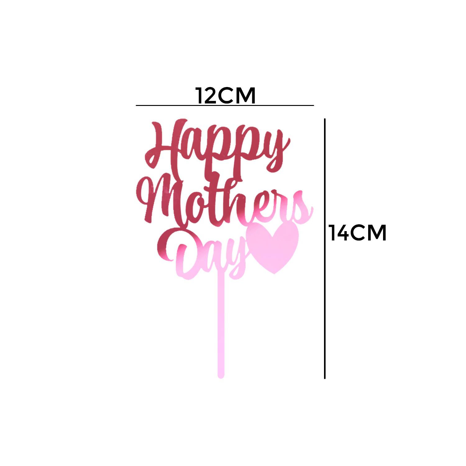 MIRROR PINK ACRYLIC MOTHERS DAY TOPPER NO 01