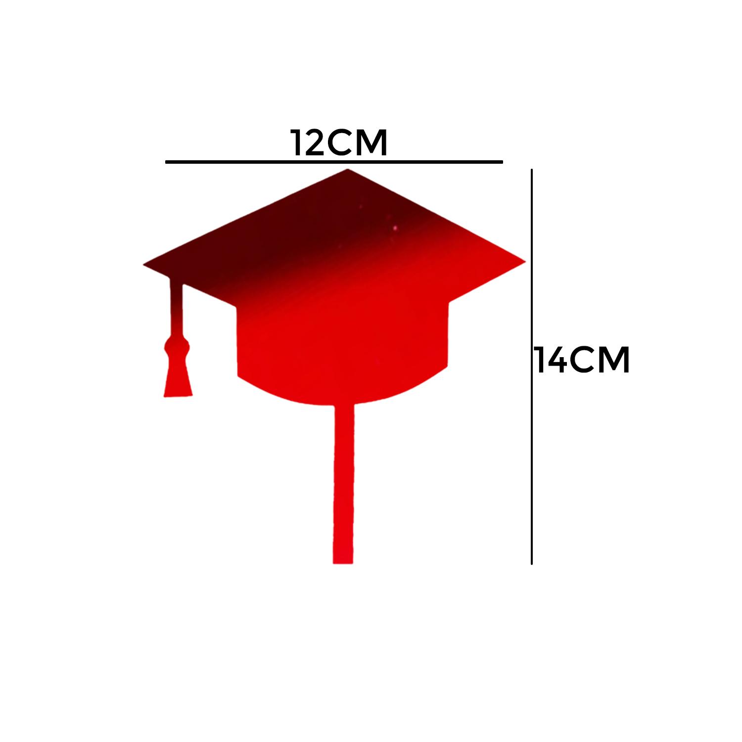 MIRROR RED ACRYLIC GRADUATION CAP TOPPER