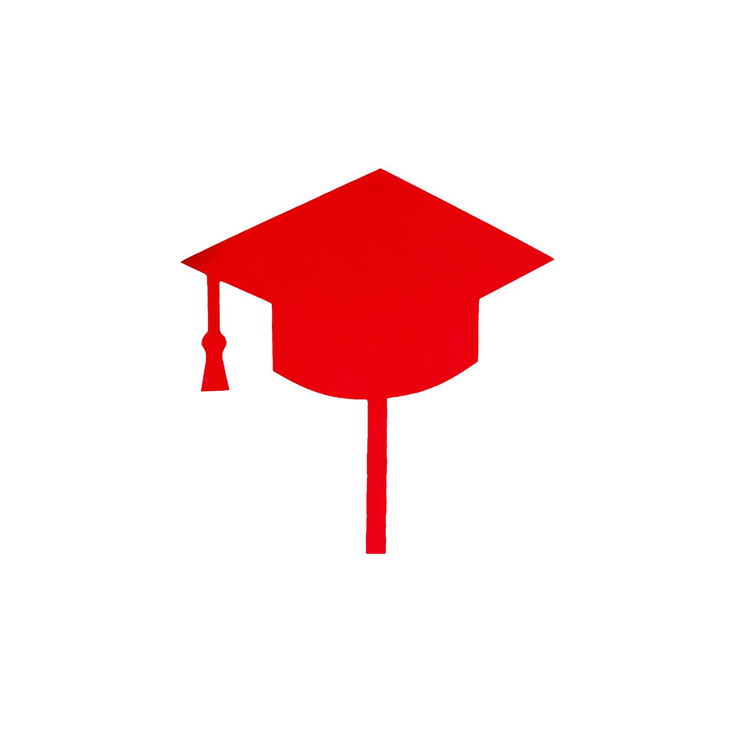 MIRROR RED ACRYLIC GRADUATION CAP TOPPER