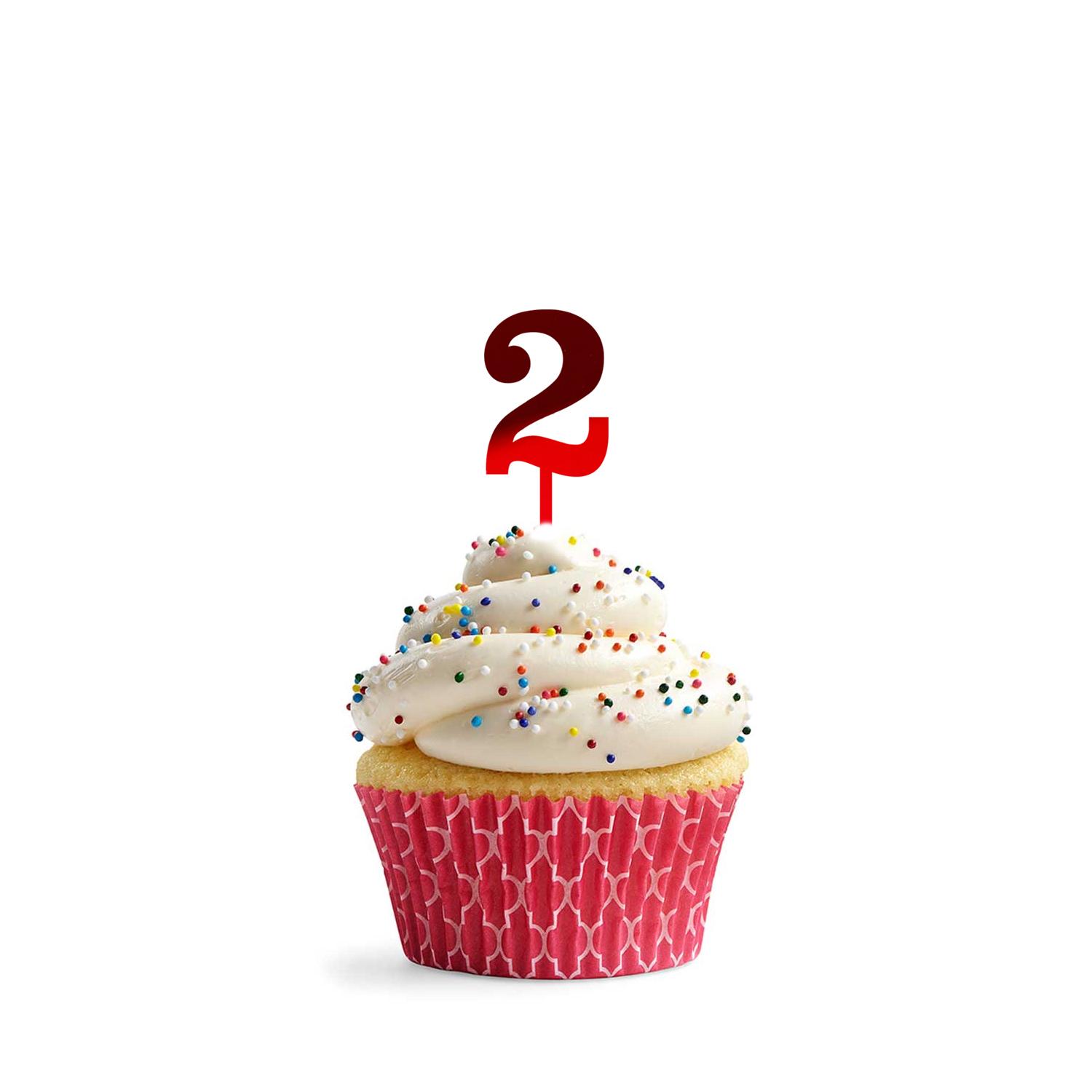 MIRROR RED ACRYLIC MINI NUMBER TOPPER 2