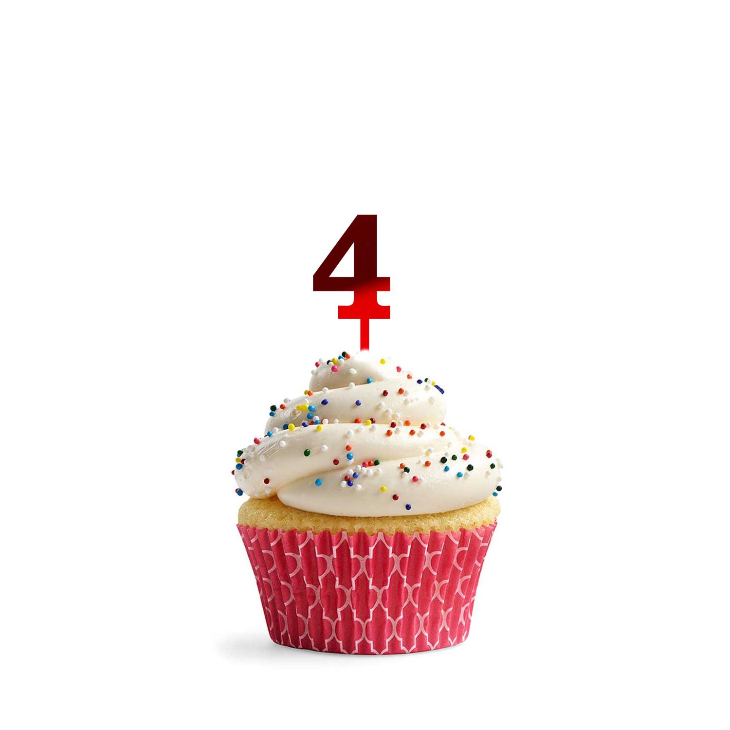MIRROR RED ACRYLIC MINI NUMBER TOPPER 4