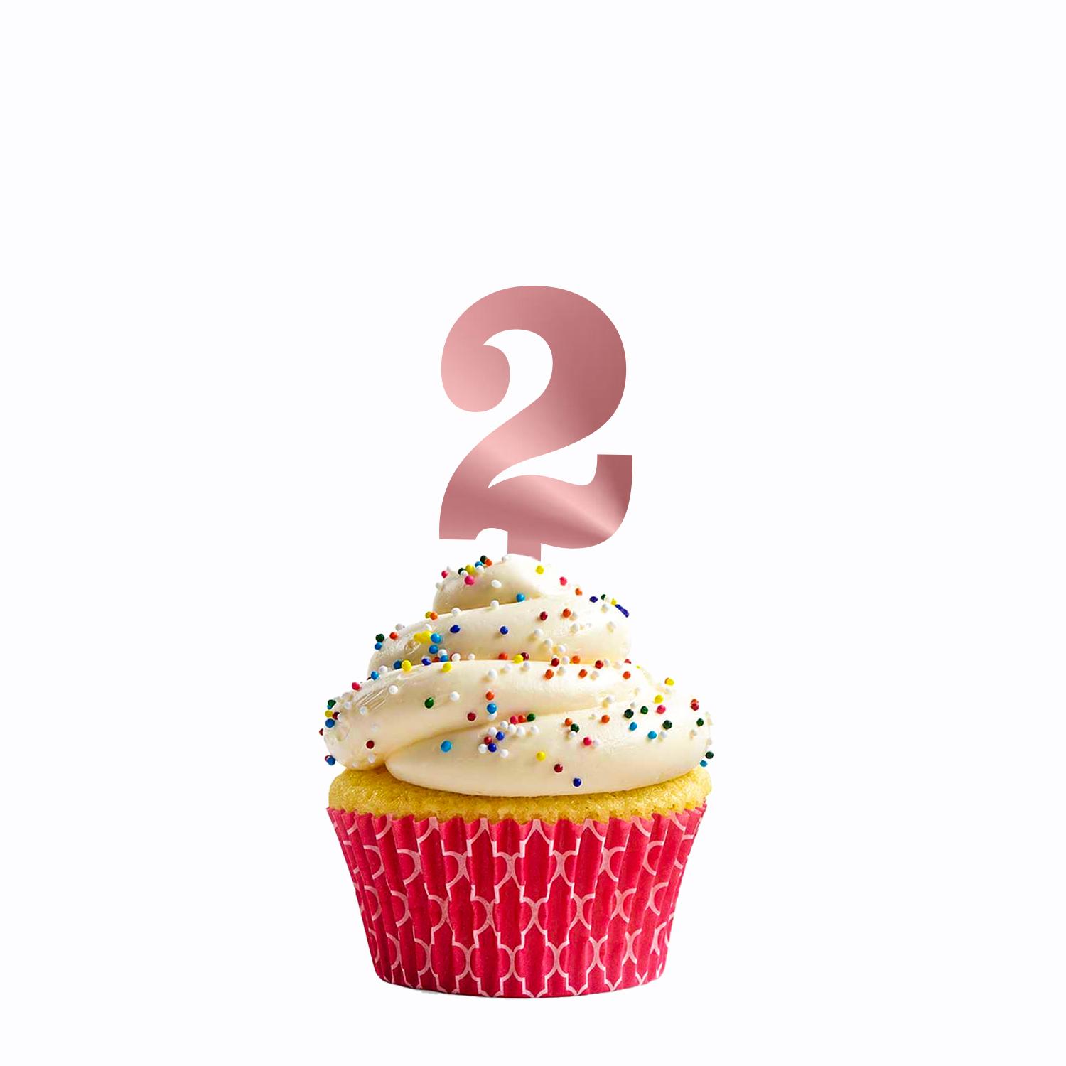 MIRROR ROSE GOLD MINI NUMBER TOPPER 2