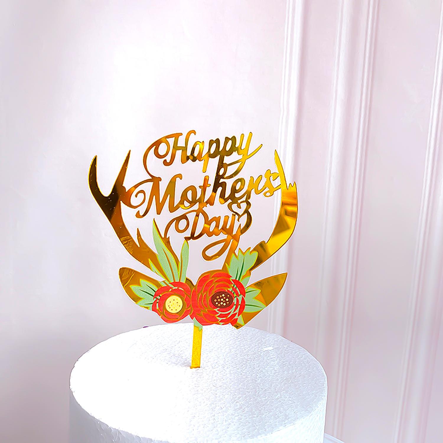 MOTHERS DAY FLOWERED ACRYLIC TOPPER