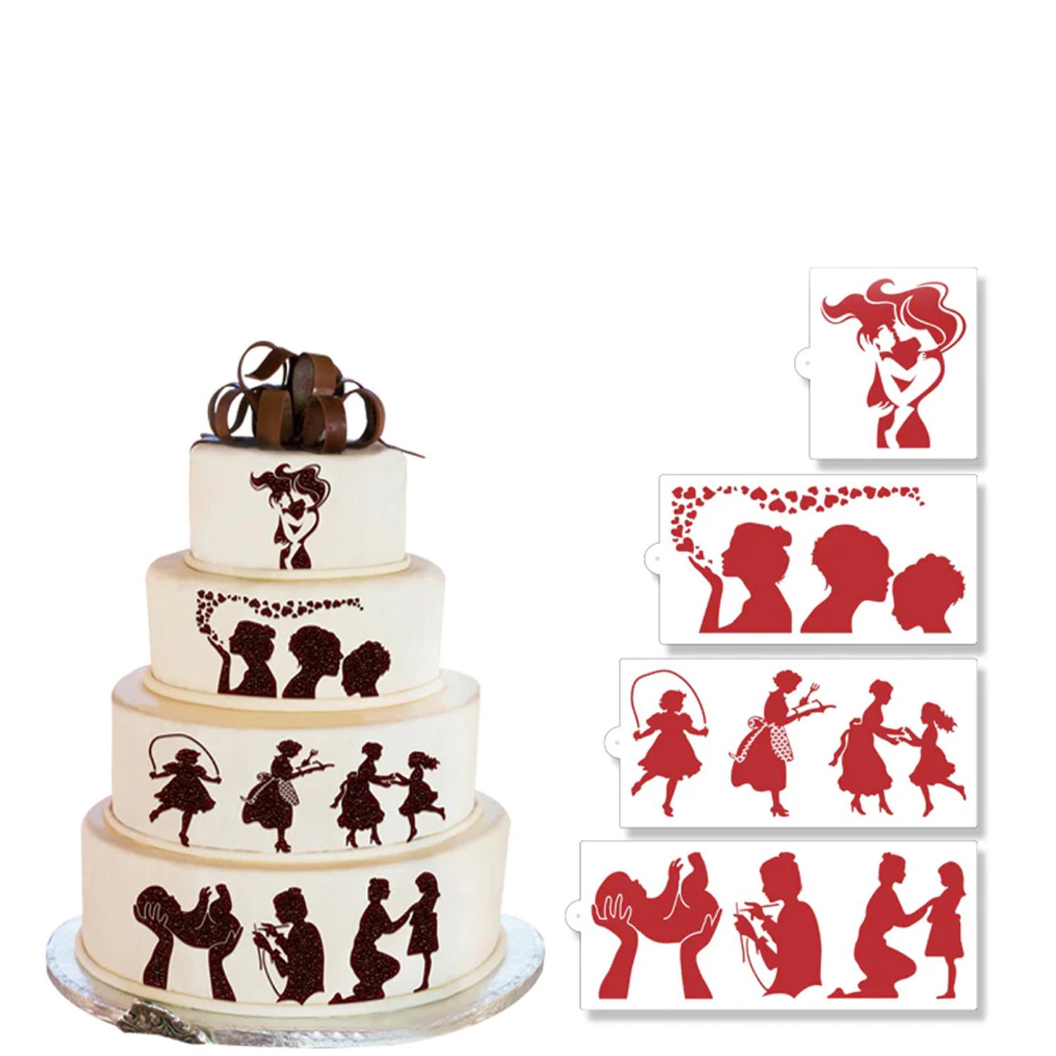 MOTHERS DAY THEME CAKE STENCIL