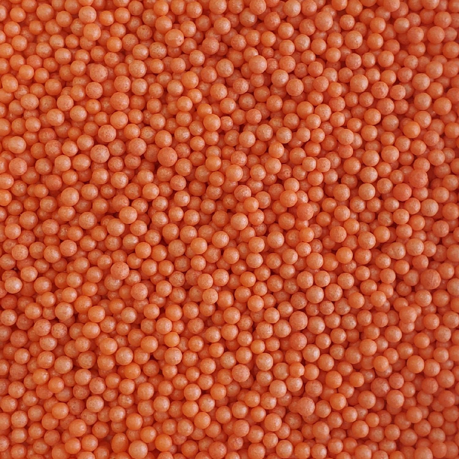 ORANGE SUGAR PEARLS 4MM 250GMS