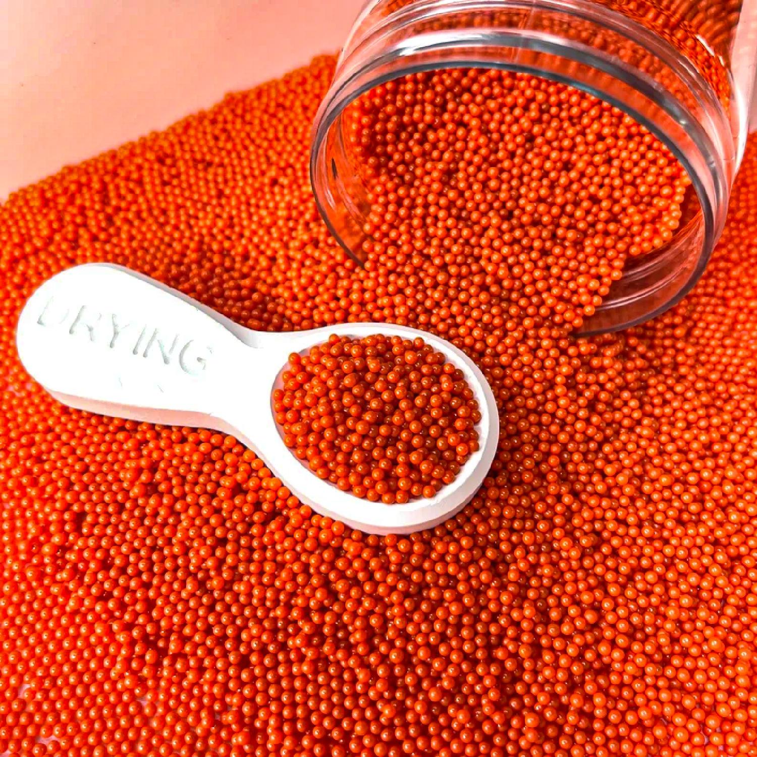 ORANGE SUGAR PEARLS 7MM 250GMS