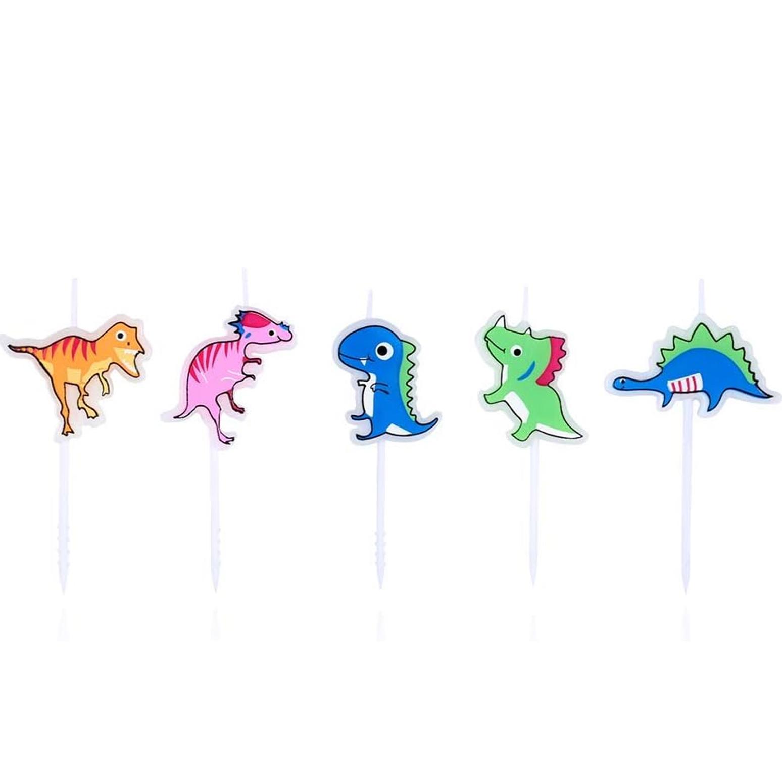 PACK OF 5 FANCY CANDLE DINOSAUR