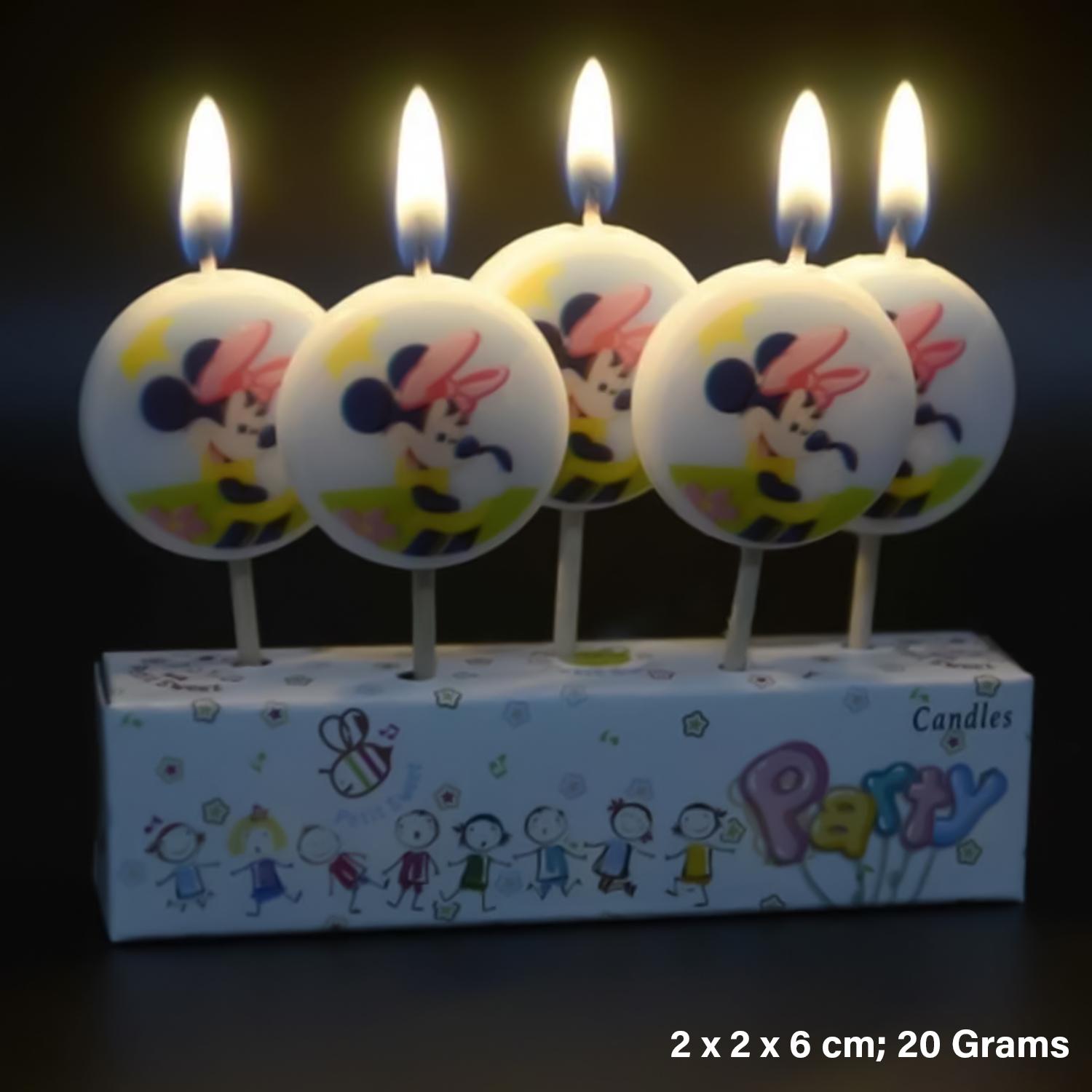 PACK OF 5 FANCY CANDLE MINNIE MOUSE