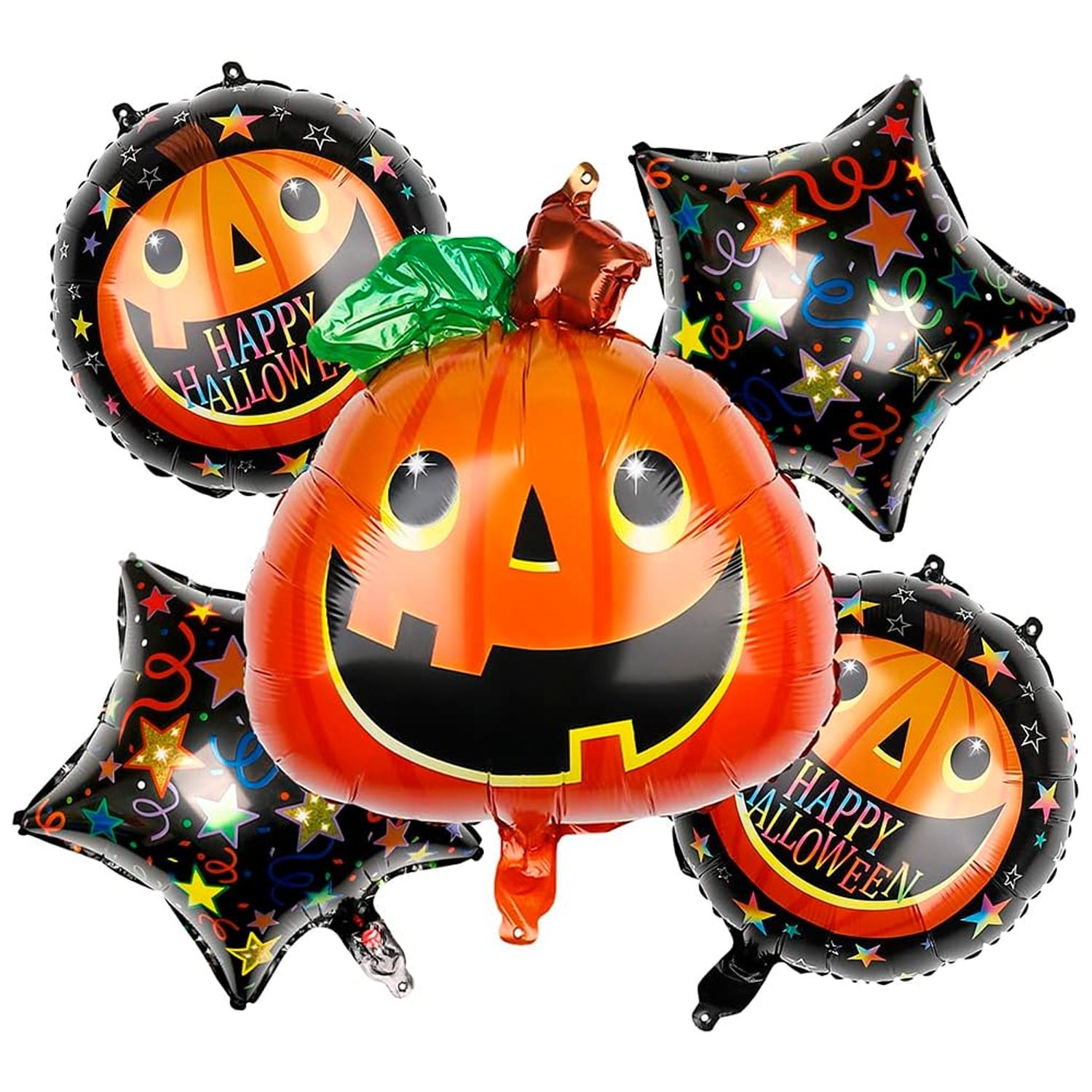 PACK OF 5 HALLOWEEN FOIL BALLOONS