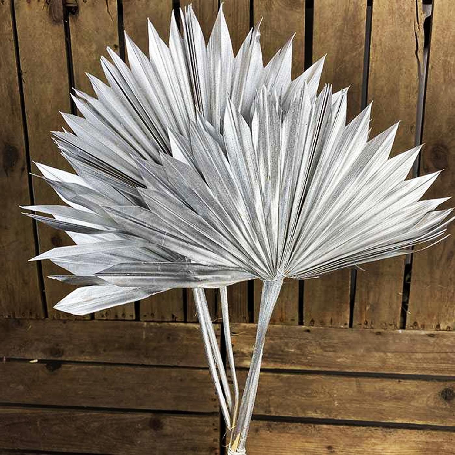 PALM LEAF CAKE TOPPER SILVER