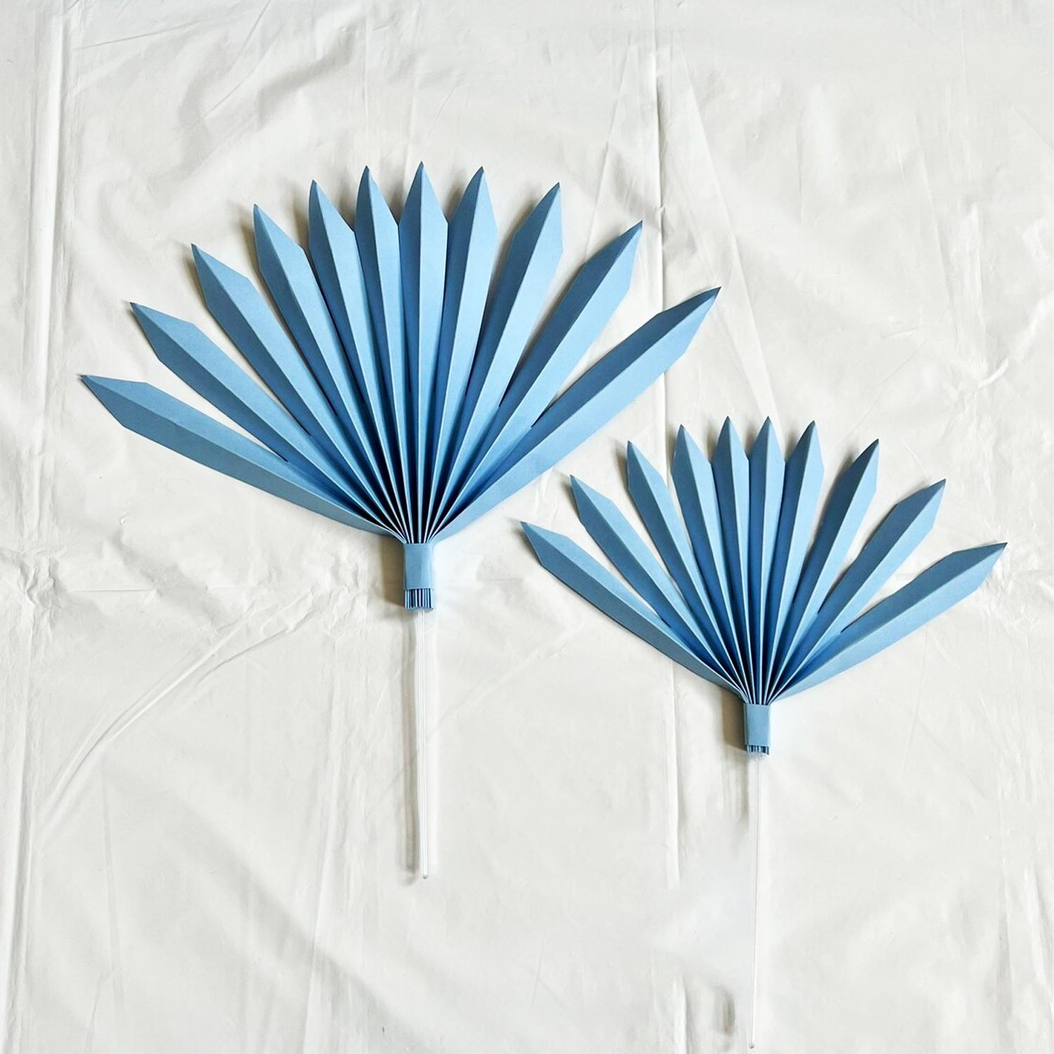 SKY BLUE PALM LEAF CAKE TOPPER