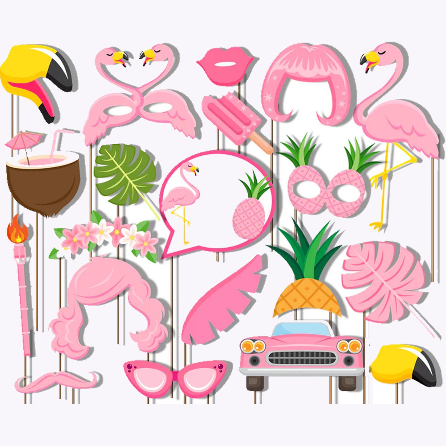 PHOTO PROP FLAMINGO 20PC