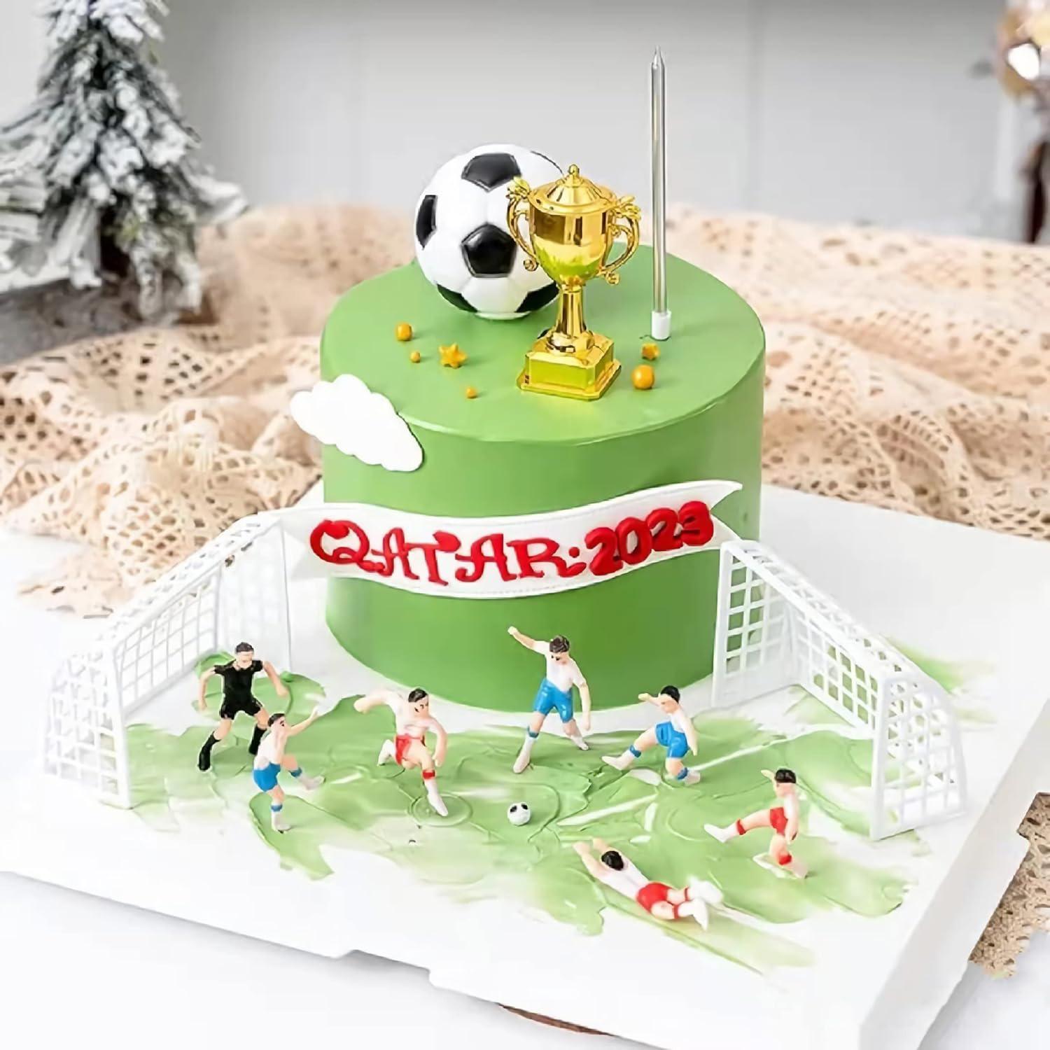 PLASTIC FOOTBALL CAKE TOPPER 6CM