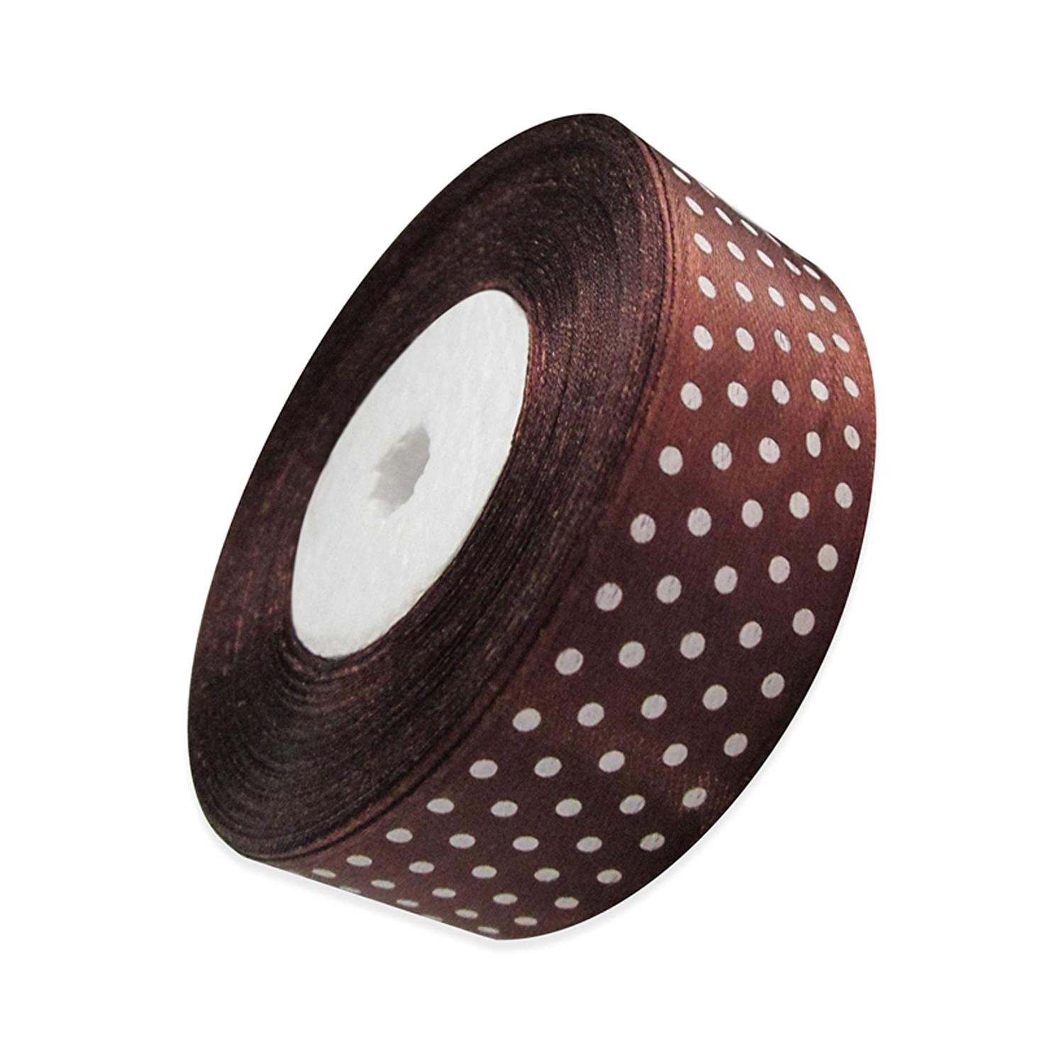 POLKA DOT RIBBON BROWN ROLL