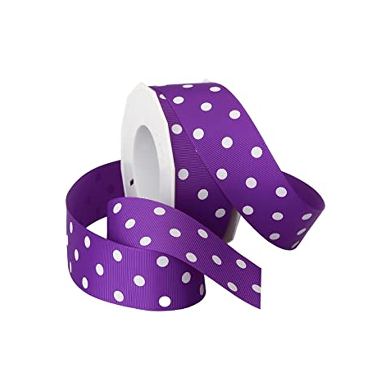 POLKA DOT RIBBON DEEP PURPLE ROLL