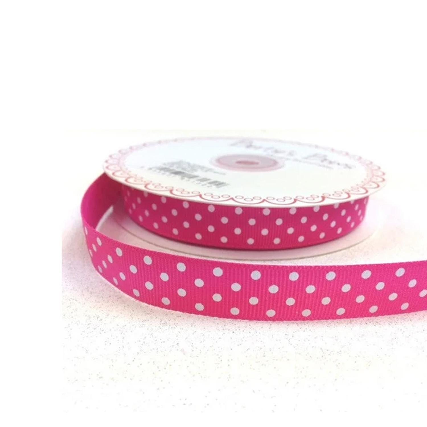 POLKA DOT RIBBON HOT PINK ROLL