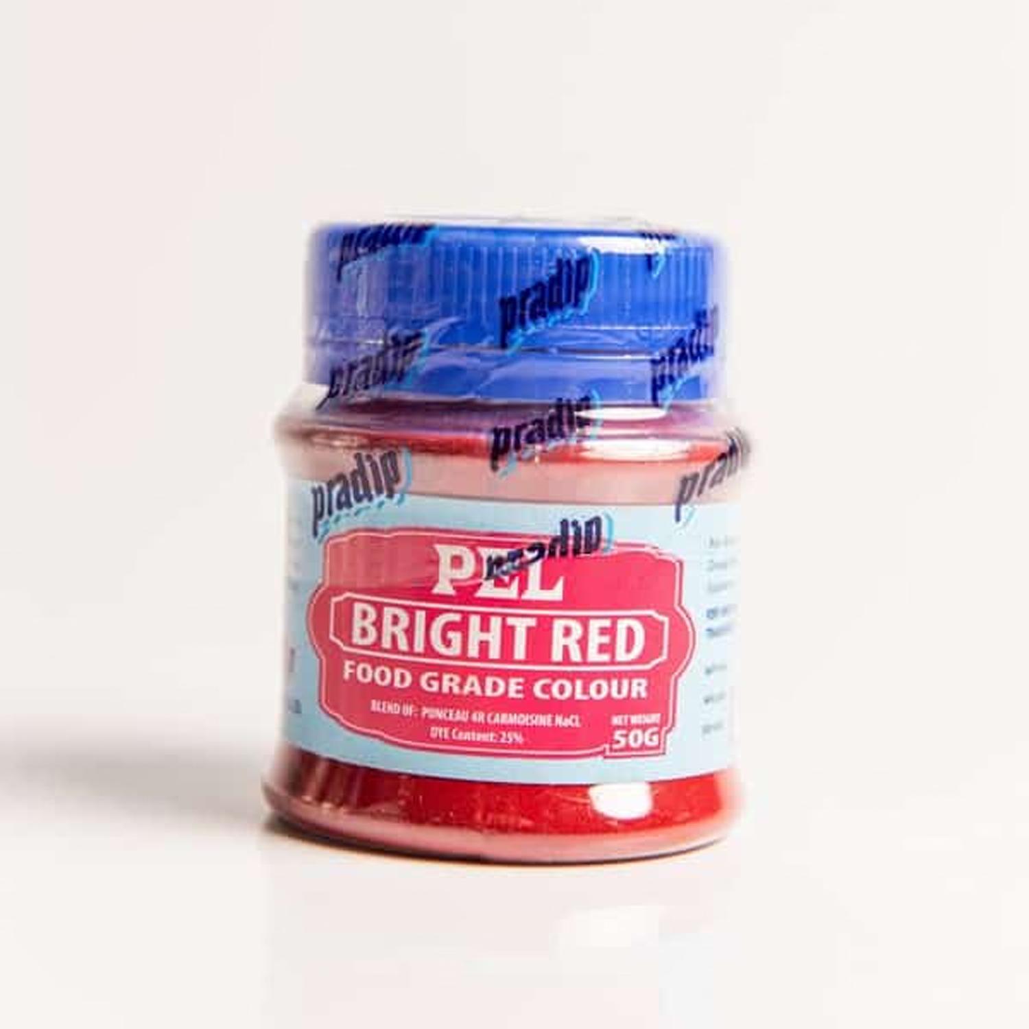 PRADIP BRIGHT RED FOOD COLOUR POWDER 50GMS