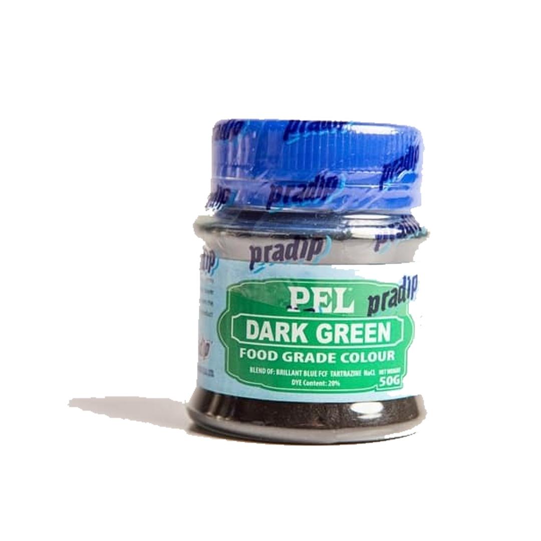 PRADIP DARK GREEN FOOD COLOUR POWDER 50GMS