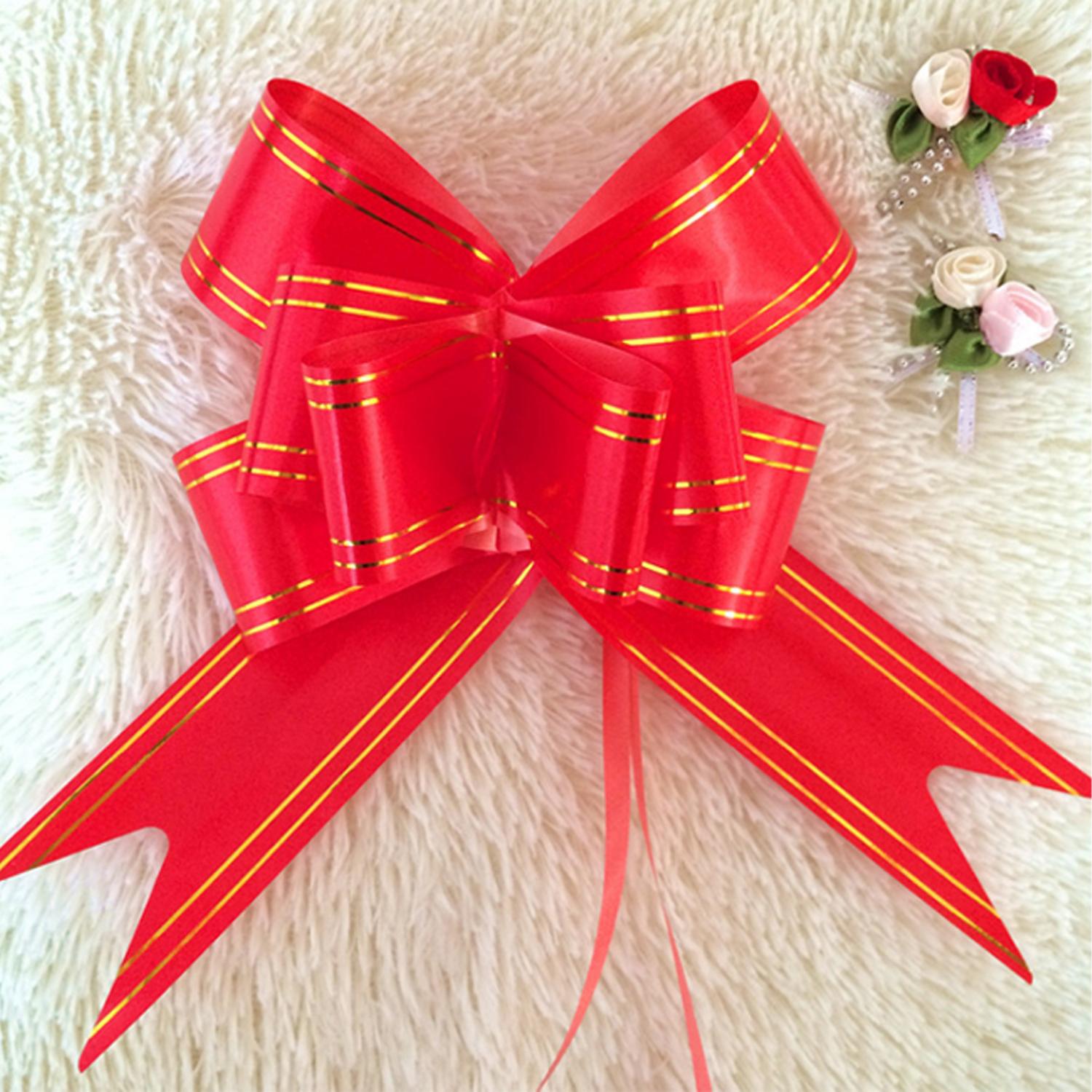 PULL FLOWER RIBBON 1/2'' RED