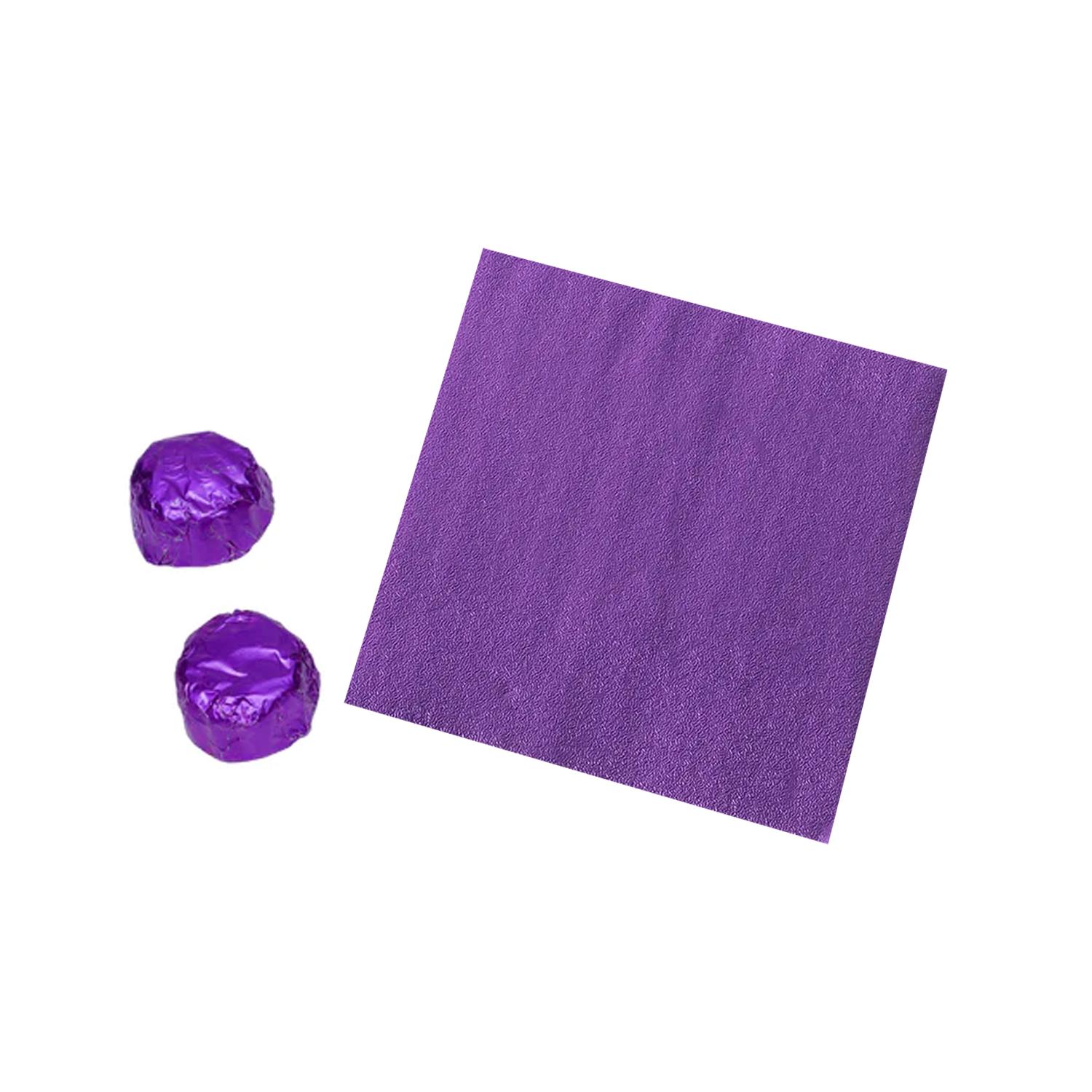 PURPLE CHOCOLATE WRAPPERS 10X10CM 100PCS