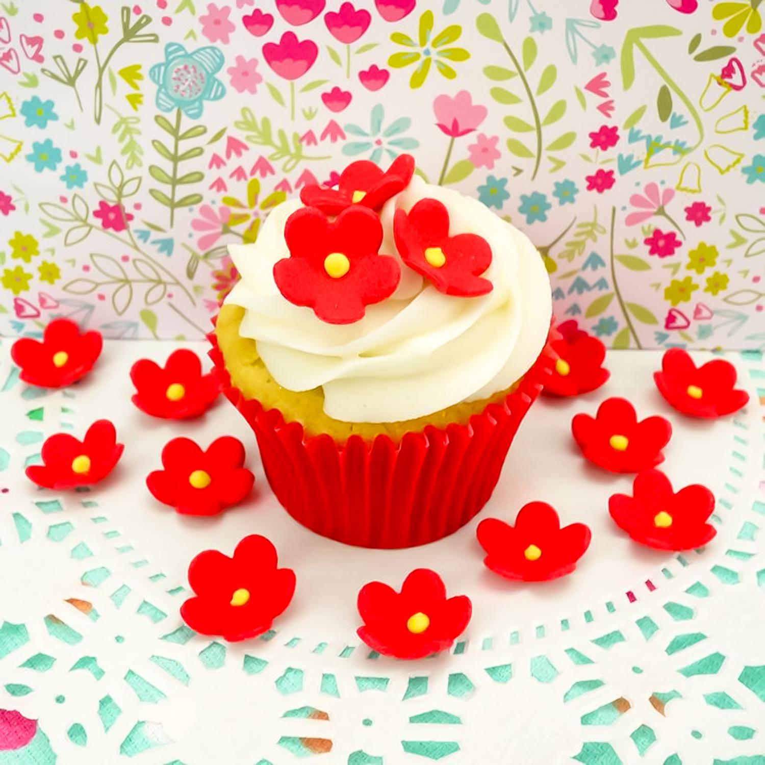 PURPLE SUGAR BLOSSOM FLOWERS RED