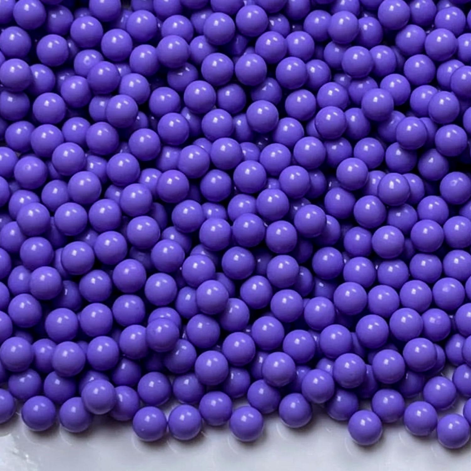 PURPLE SUGAR PEARLS 4MM 500GMS
