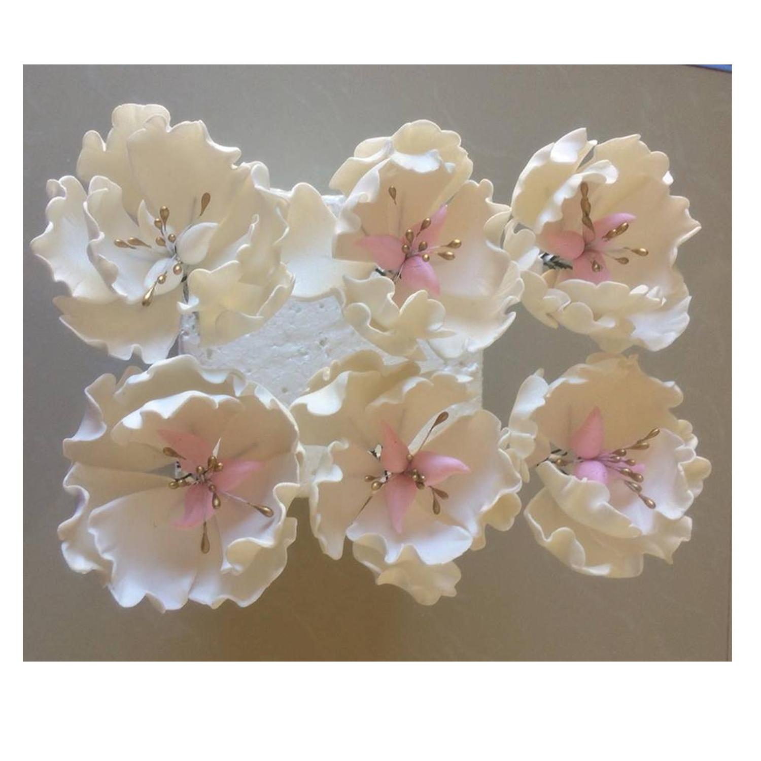 PURPLE SUGARCRAFT WHITE EDIBLE PEONY FLOWERS