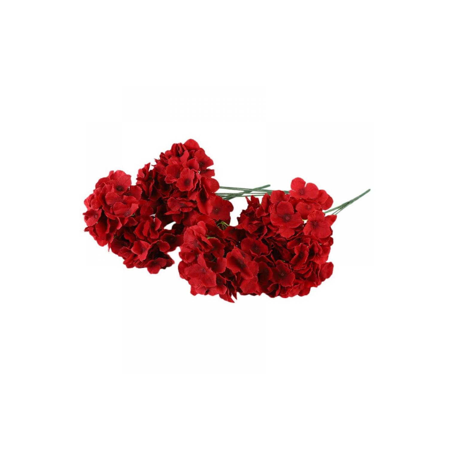 RED HYDRANGEA ARTIFICIAL FLOWER 7CM
