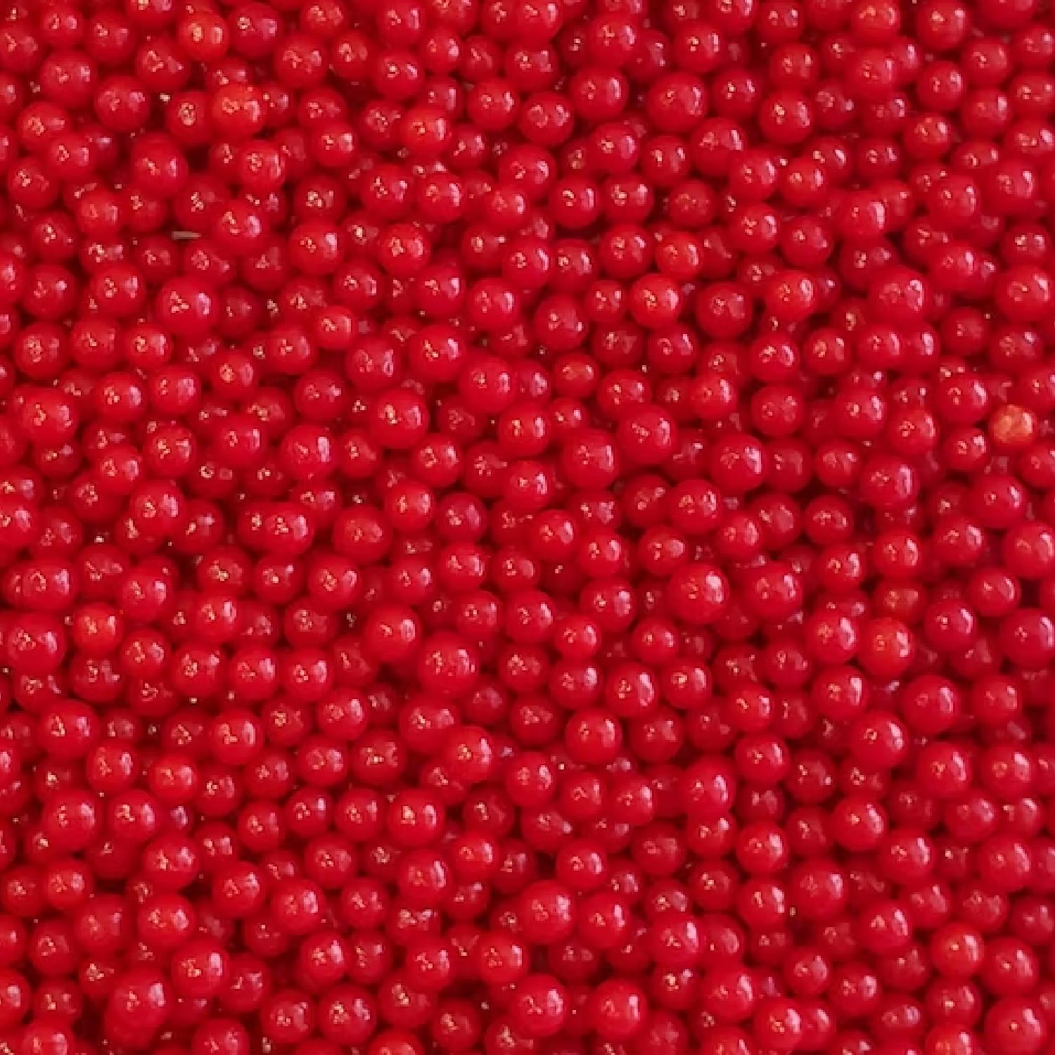 RED SUGAR PEARLS 4MM 15GMS