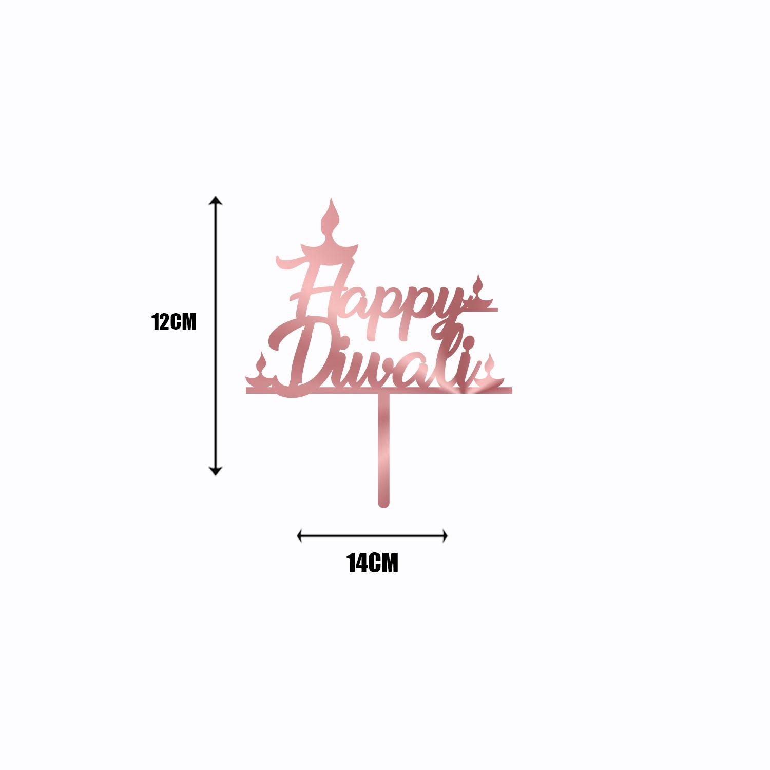 ROSE GOLD ACRYLIC DIWALI TOPPER NO 01